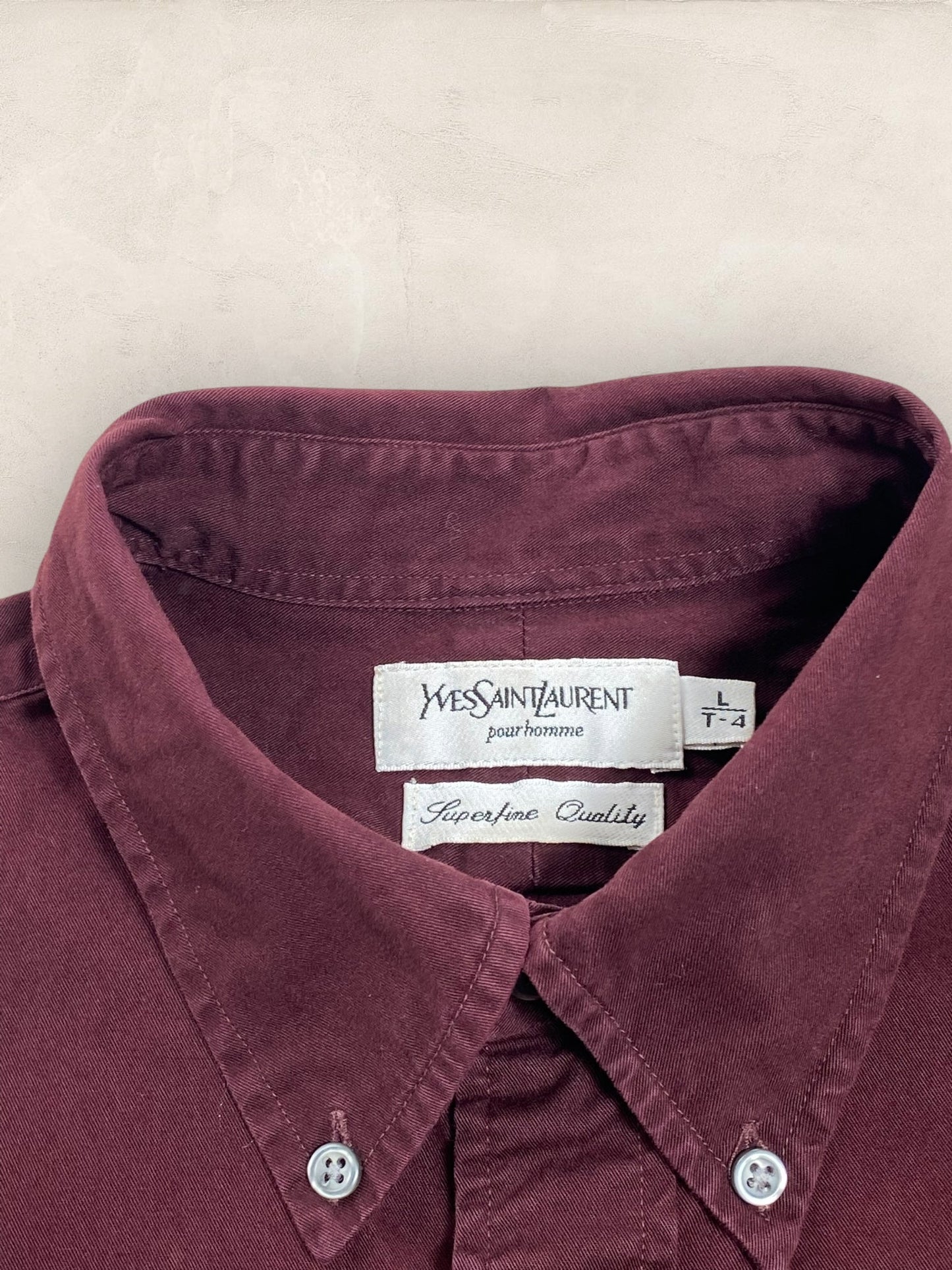 Chemise Homme Yves Saint - Laurent Bordeaux L Ref:2920 - Bordeaux - L - amifrip - Friperie en ligne et vêtements vintage