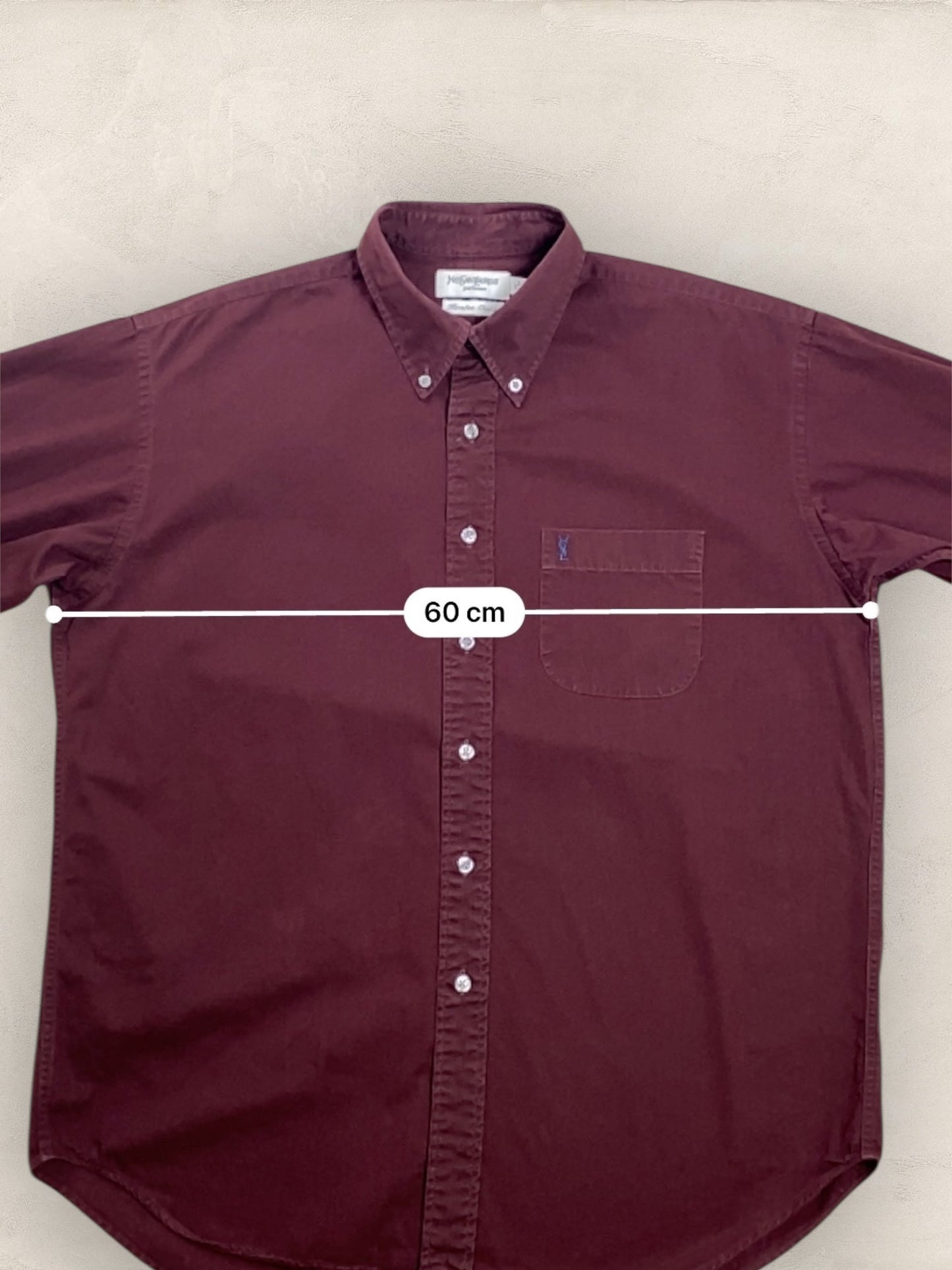 Chemise Homme Yves Saint - Laurent Bordeaux L Ref:2920 - Bordeaux - L - amifrip - Friperie en ligne et vêtements vintage