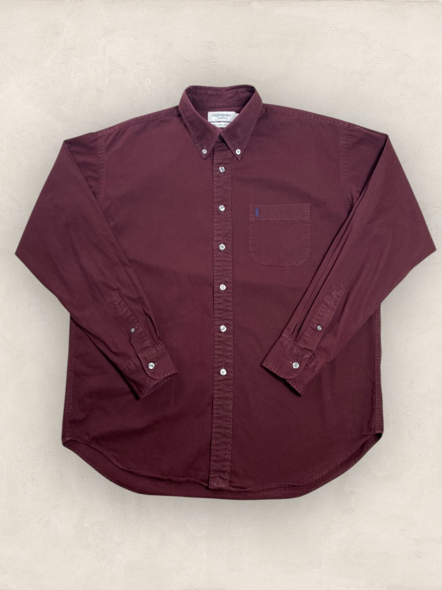 Chemise Homme Yves Saint - Laurent Bordeaux L Ref:2920 - Bordeaux - L - amifrip - Friperie en ligne et vêtements vintage