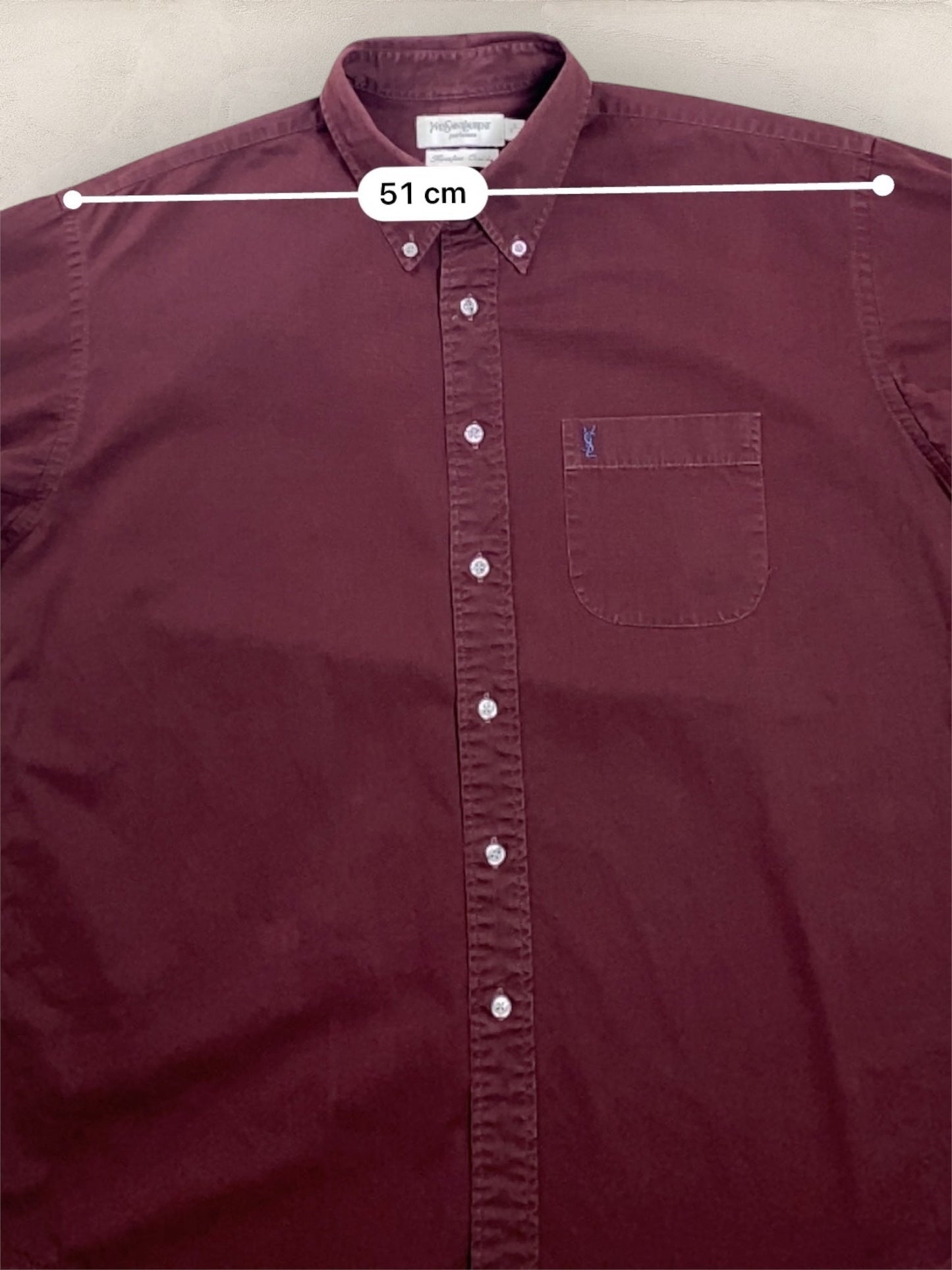 Chemise Homme Yves Saint - Laurent Bordeaux L Ref:2920 - Bordeaux - L - amifrip - Friperie en ligne et vêtements vintage