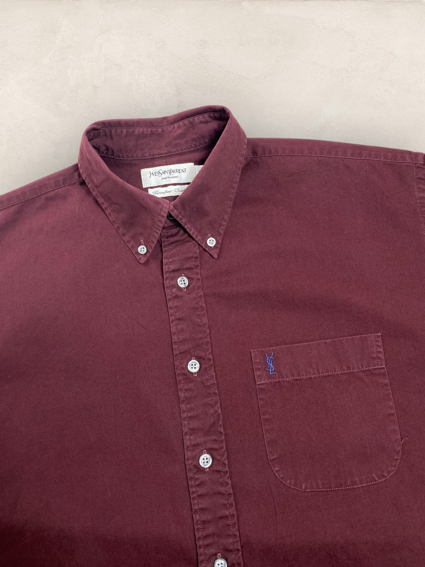Chemise Homme Yves Saint - Laurent Bordeaux L Ref:2920 - Bordeaux - L - amifrip - Friperie en ligne et vêtements vintage