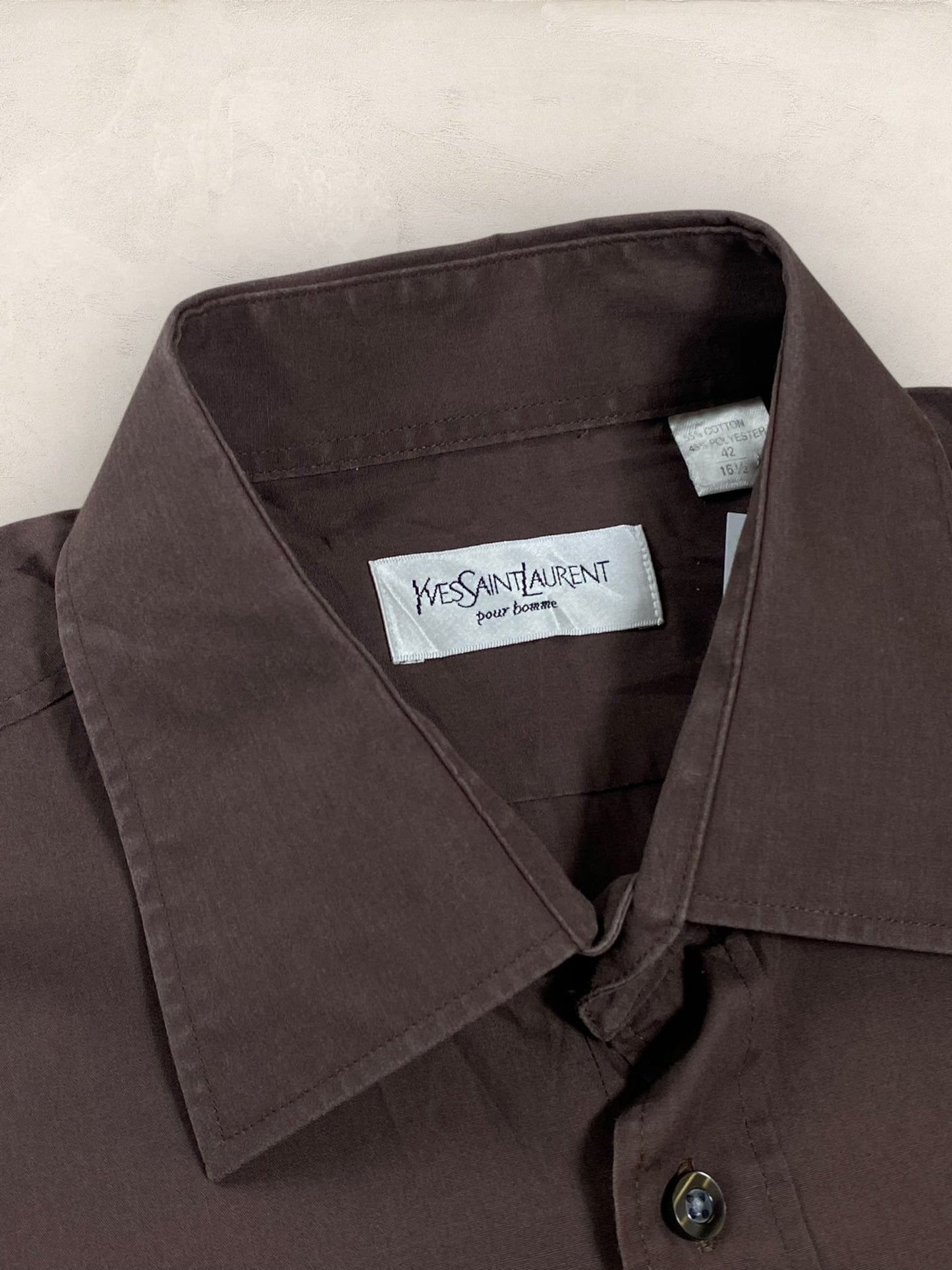 Chemise Homme Yves Saint - Laurent Marron XL Ref:2918 - Marron - XL - amifrip - Friperie en ligne et vêtements vintage