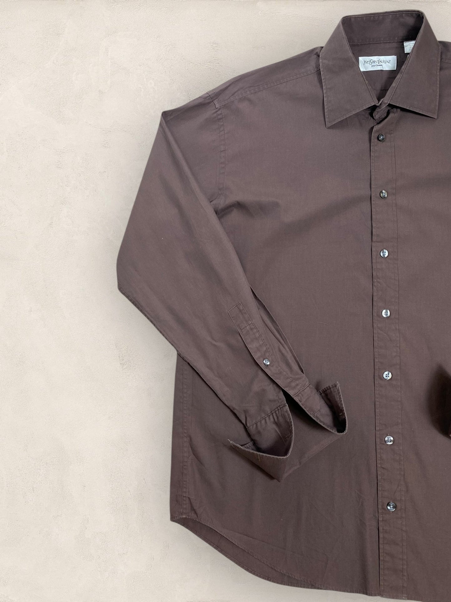Chemise Homme Yves Saint - Laurent Marron XL Ref:2918 - Marron - XL - amifrip - Friperie en ligne et vêtements vintage