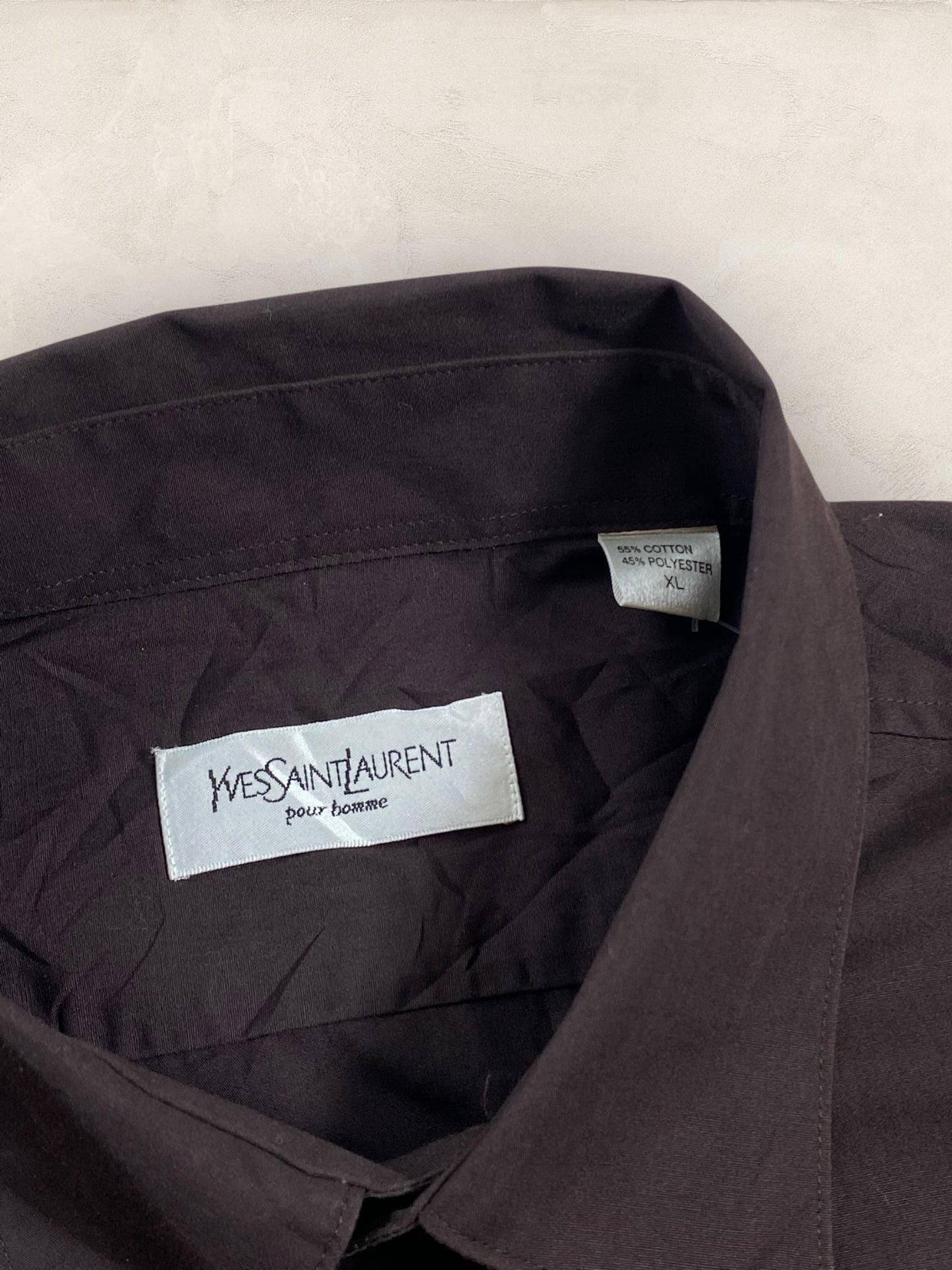Chemise Homme Yves Saint - Laurent Marron XL Ref:2925 - Marron - XL - amifrip - Friperie en ligne et vêtements vintage