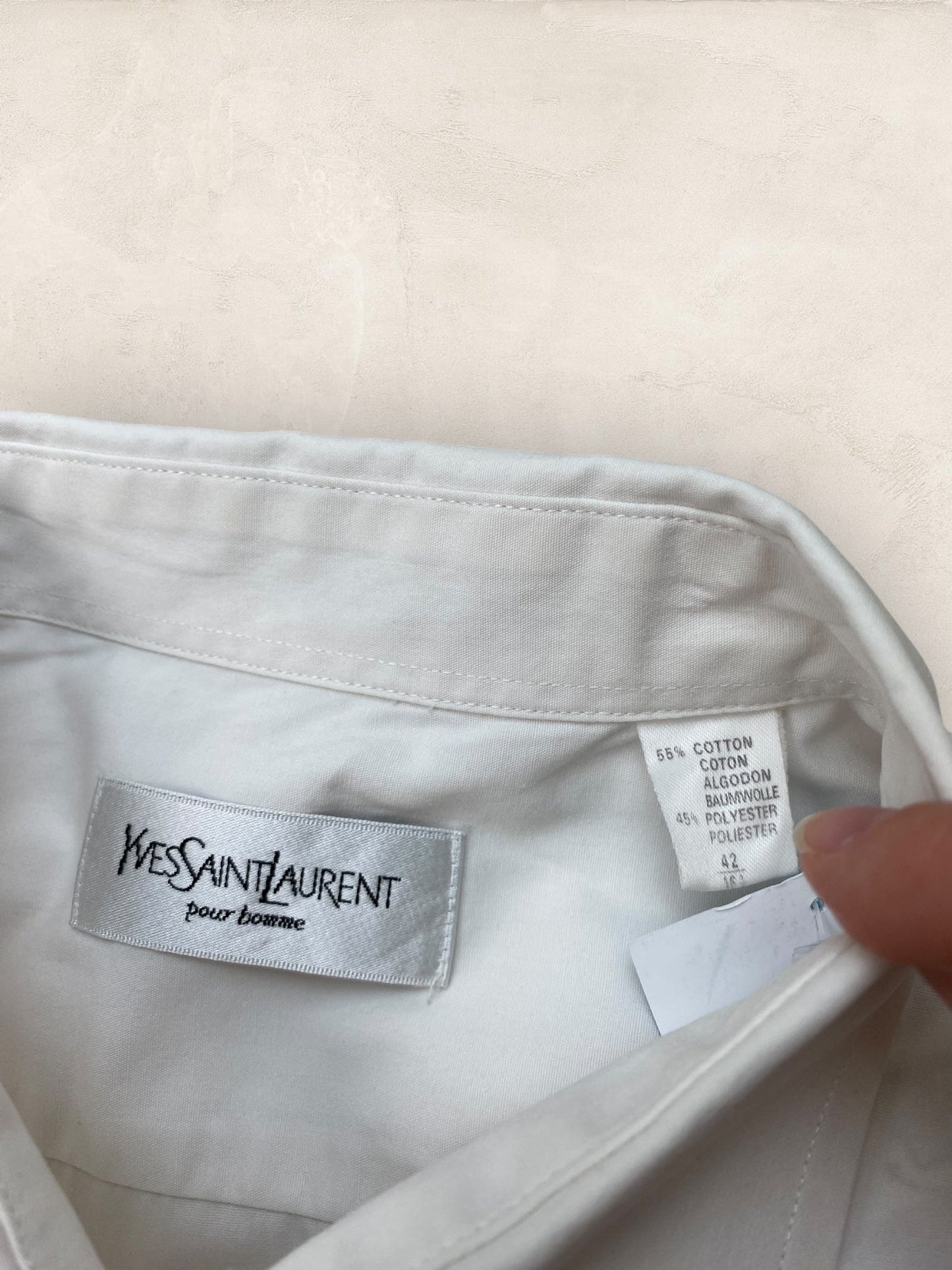 Chemise Homme Yves Saint - Laurent Vintage Blanc L Ref:2937 - Blanc - L - amifrip