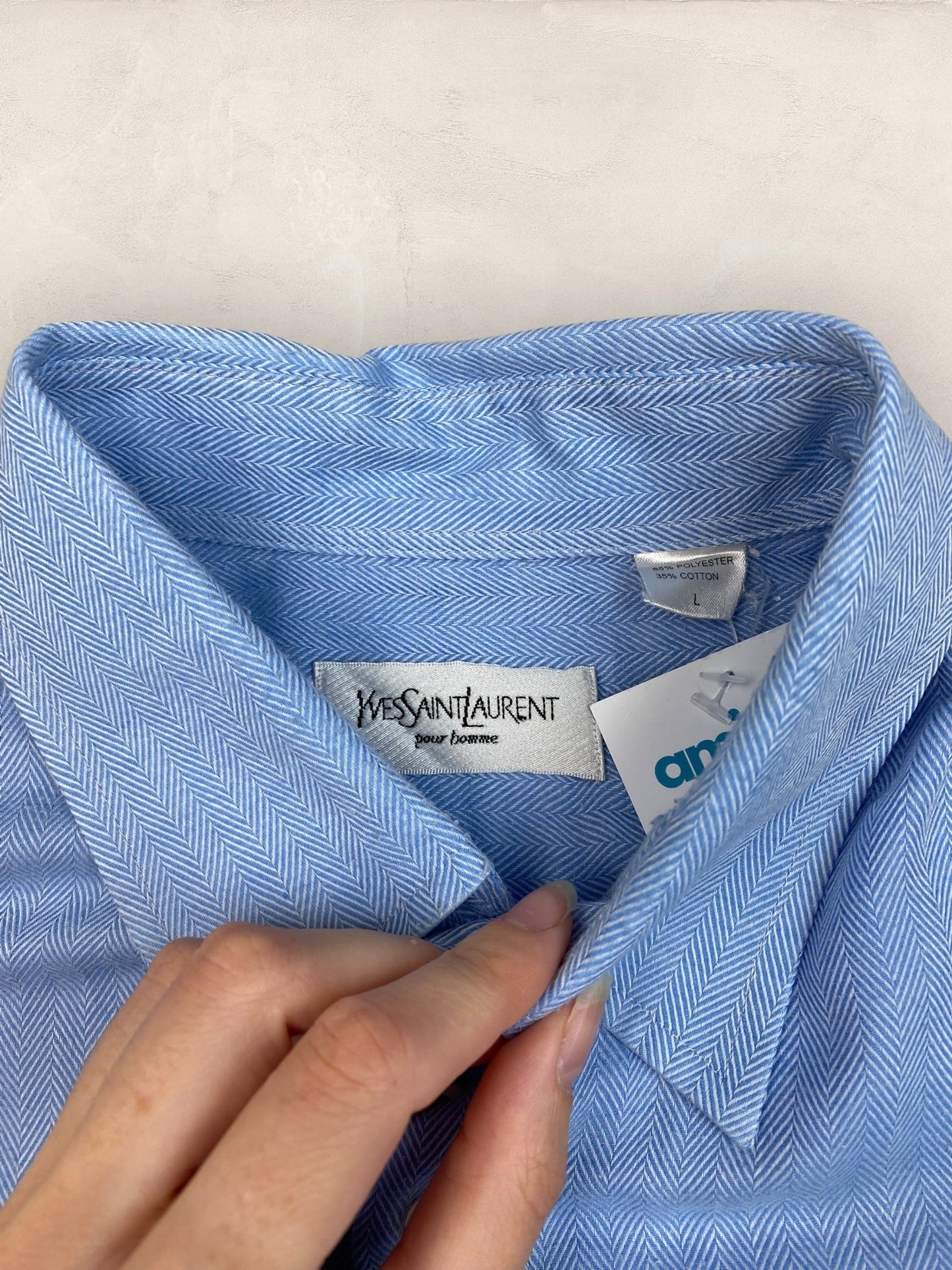 Chemise Homme Yves Saint - Laurent Vintage Bleu L Ref:2952 - Bleu - L - amifrip