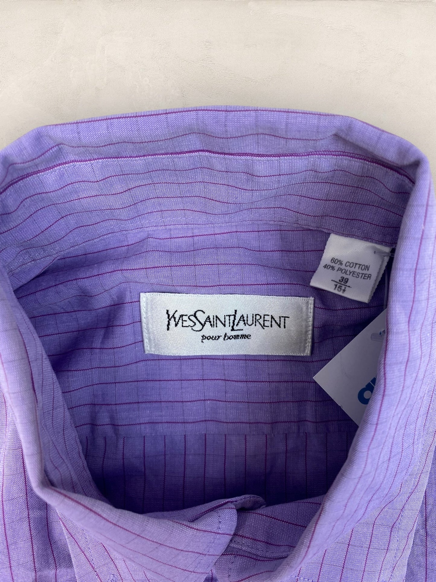 Chemise Homme Yves Saint - Laurent Vintage Violet M Ref:2941 - Violet - M - amifrip