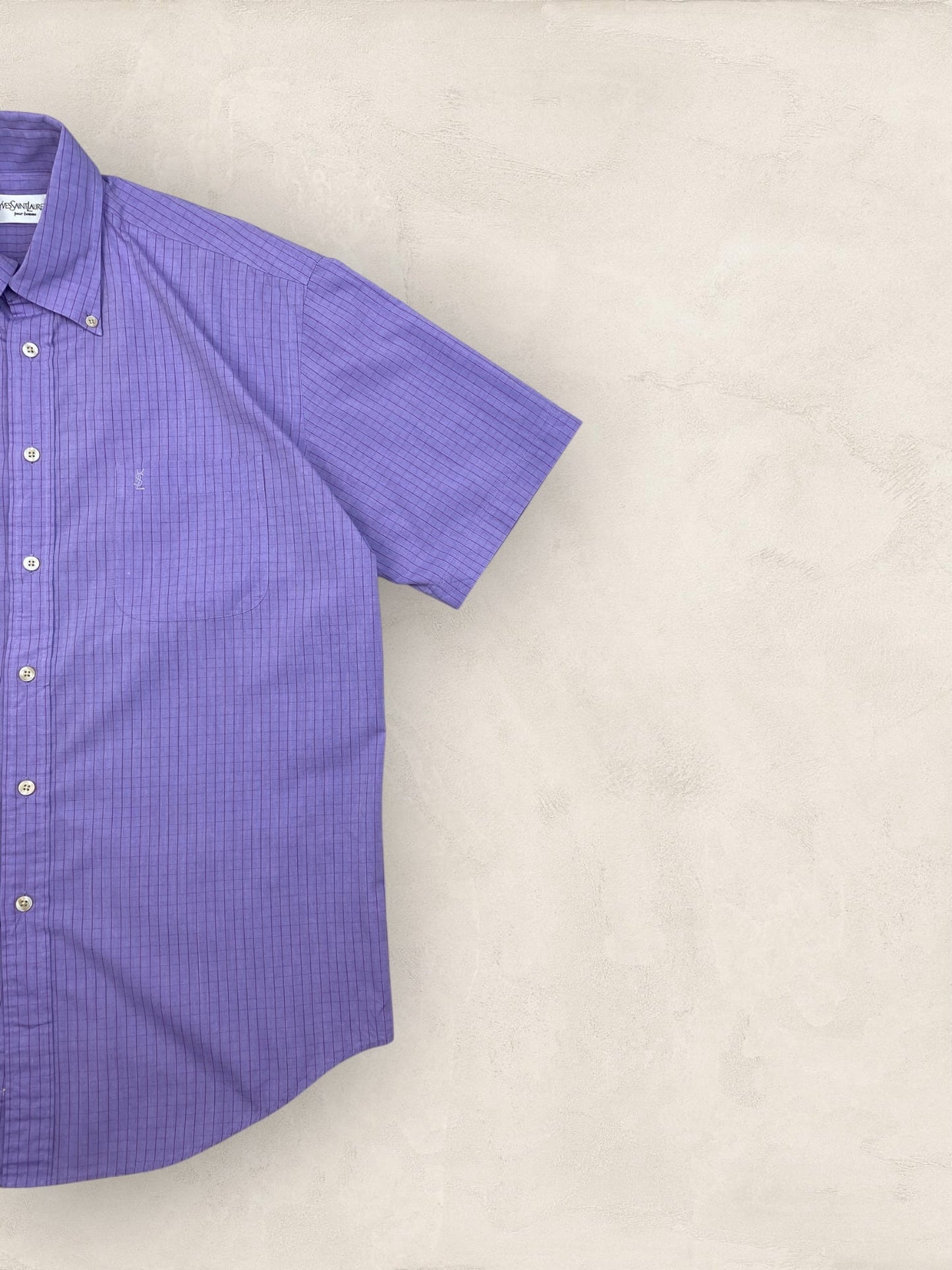 Chemise Homme Yves Saint - Laurent Vintage Violet M Ref:2941 - Violet - M - amifrip