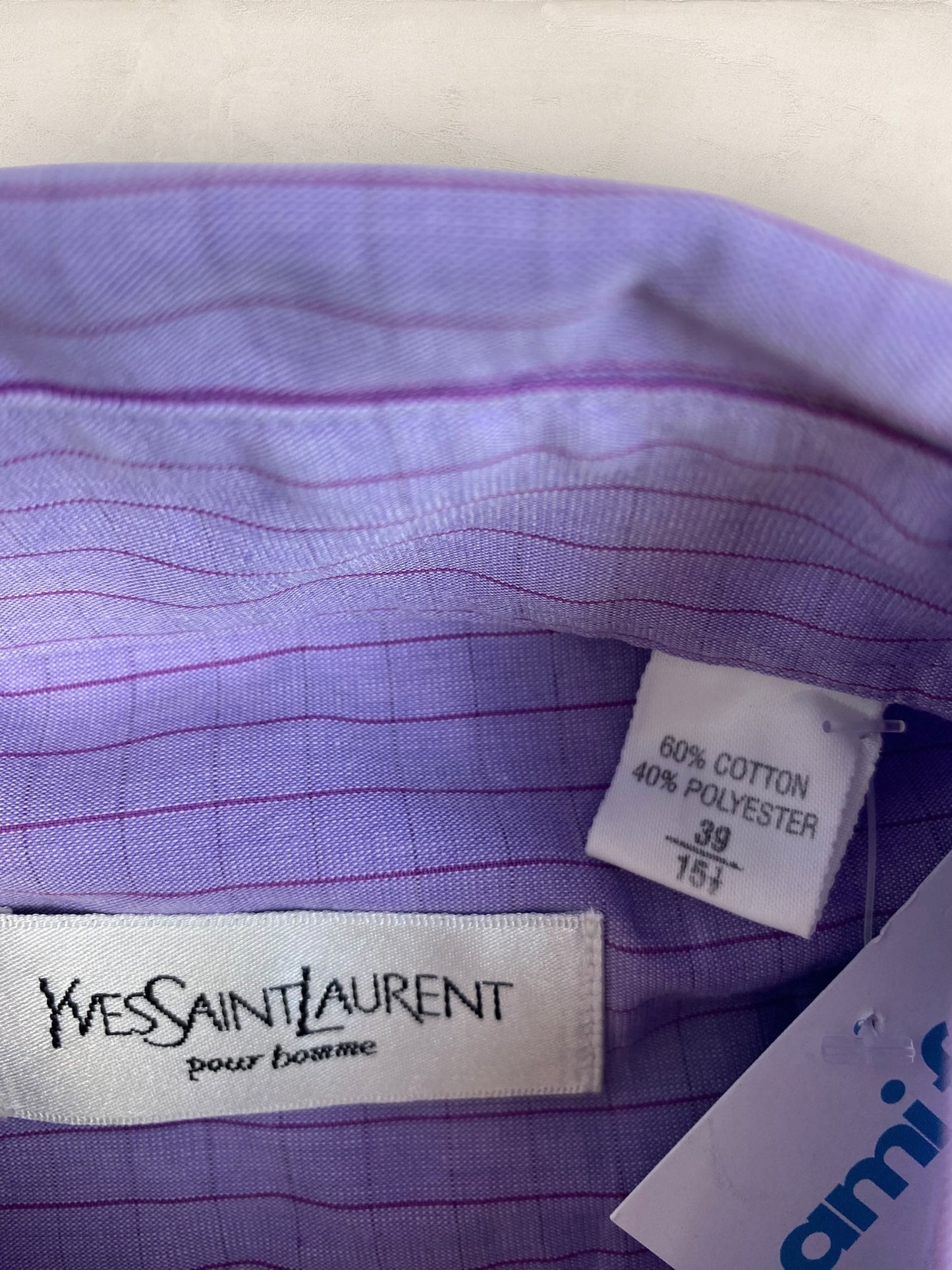 Chemise Homme Yves Saint - Laurent Vintage Violet M Ref:2941 - Violet - M - amifrip