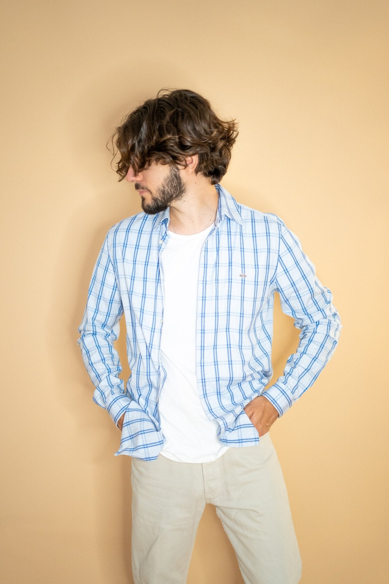 Chemise Lacoste Homme 1117 - BLEU - S - amifrip - Friperie en ligne et vêtements vintage