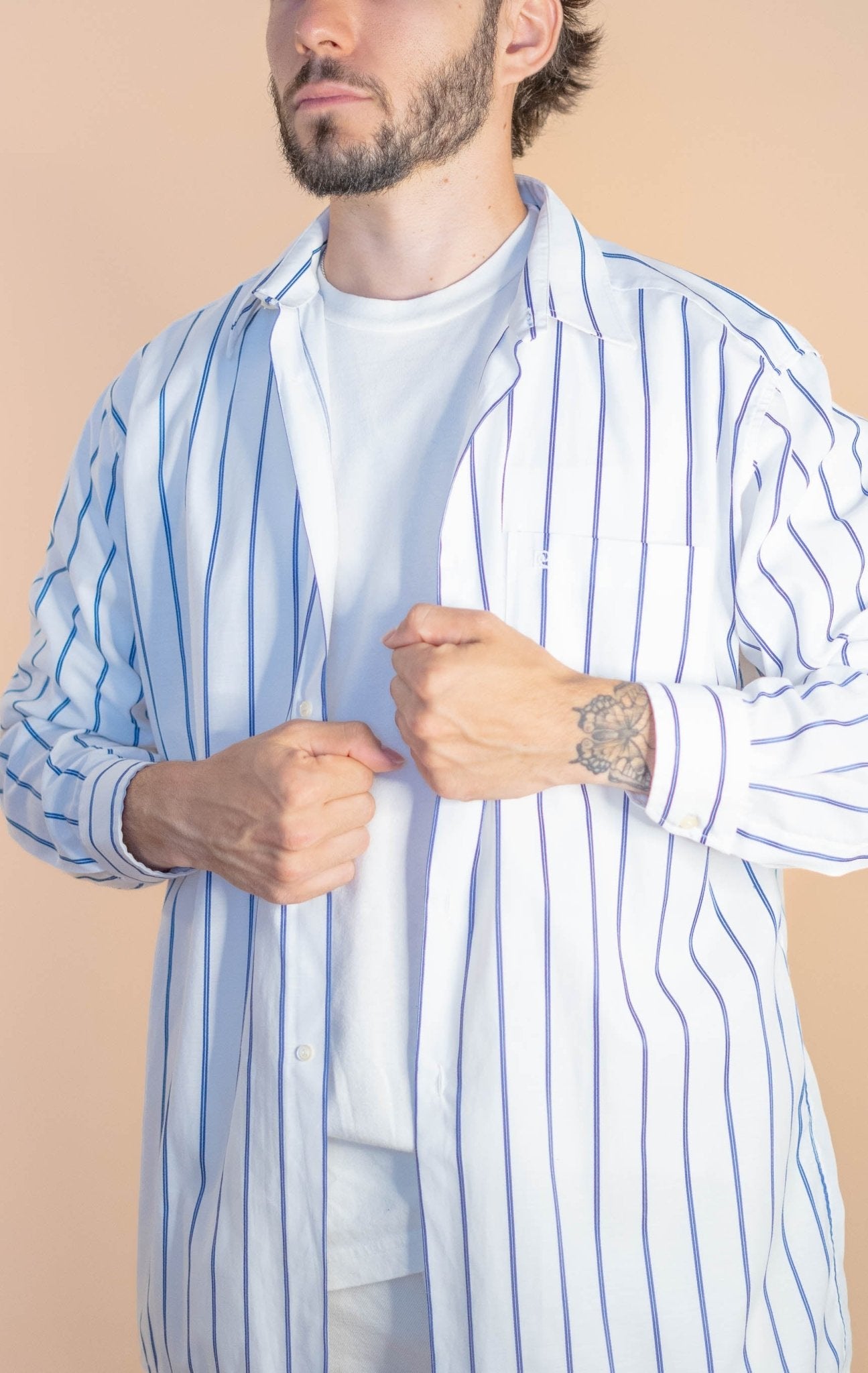 Chemise Pierre Cardin à Rayures Homme 867 - BLANC - L - amifrip - Friperie en ligne et vêtements vintage