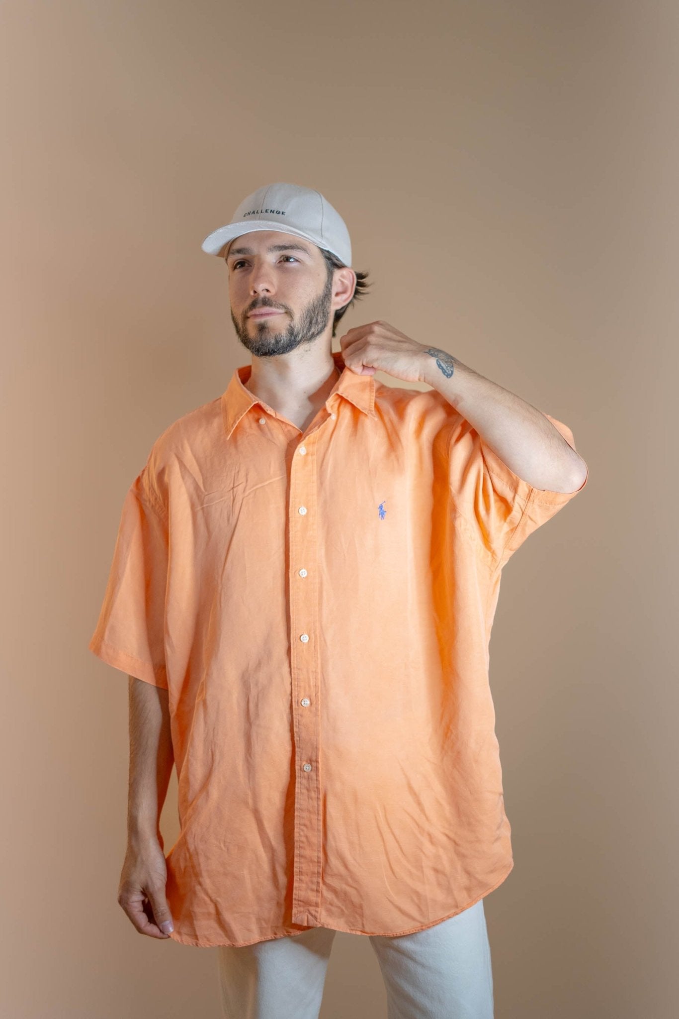 Chemise Ralph Lauren Manche Courte Homme 862 - ORANGE - 2XL - amifrip - Friperie en ligne et vêtements vintage