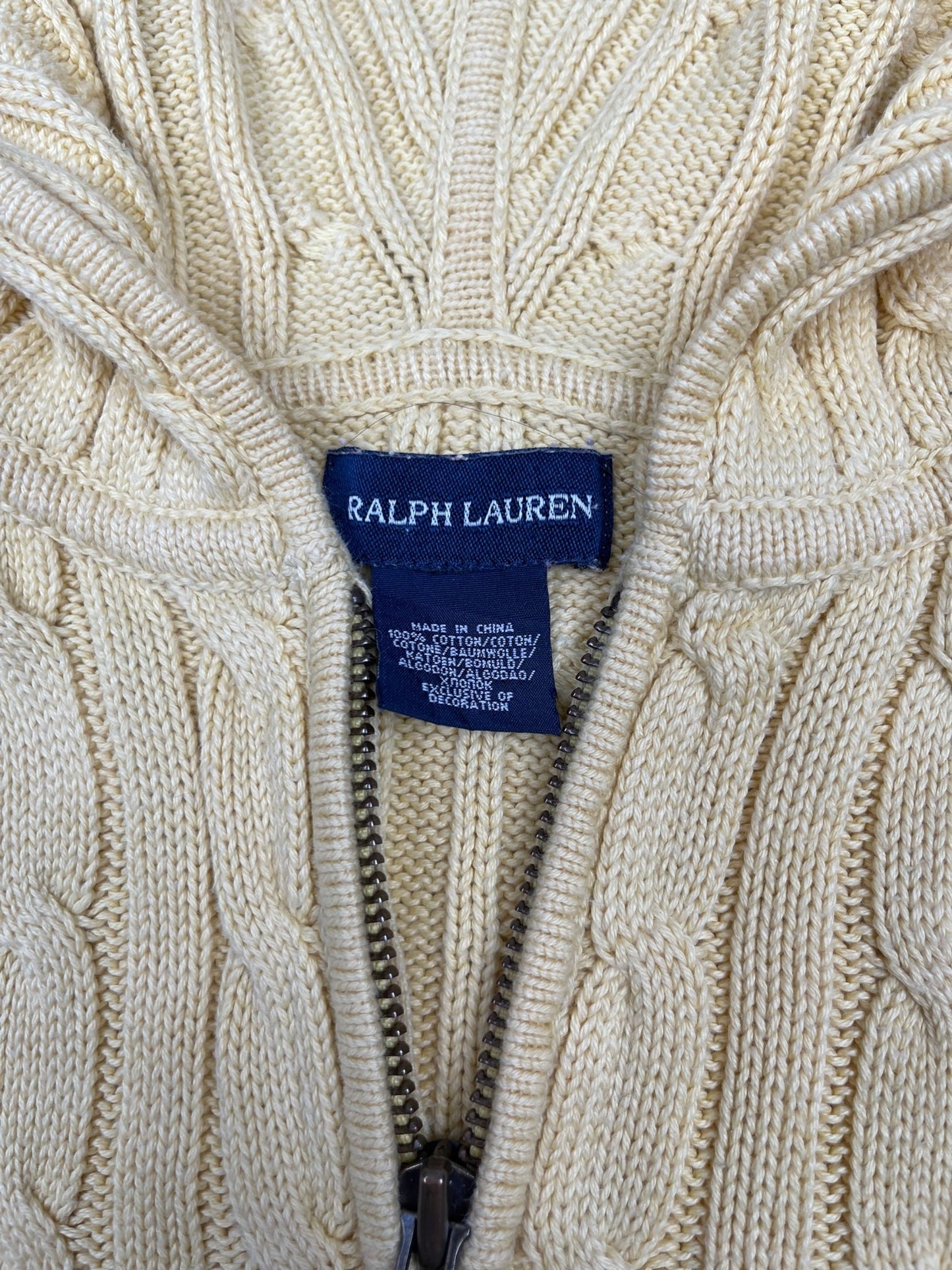 Gilet top CROP, Torsadé Ralph Lauren Femme #1967 - XS - Jaune - amifrip - Friperie en ligne et vêtements vintage