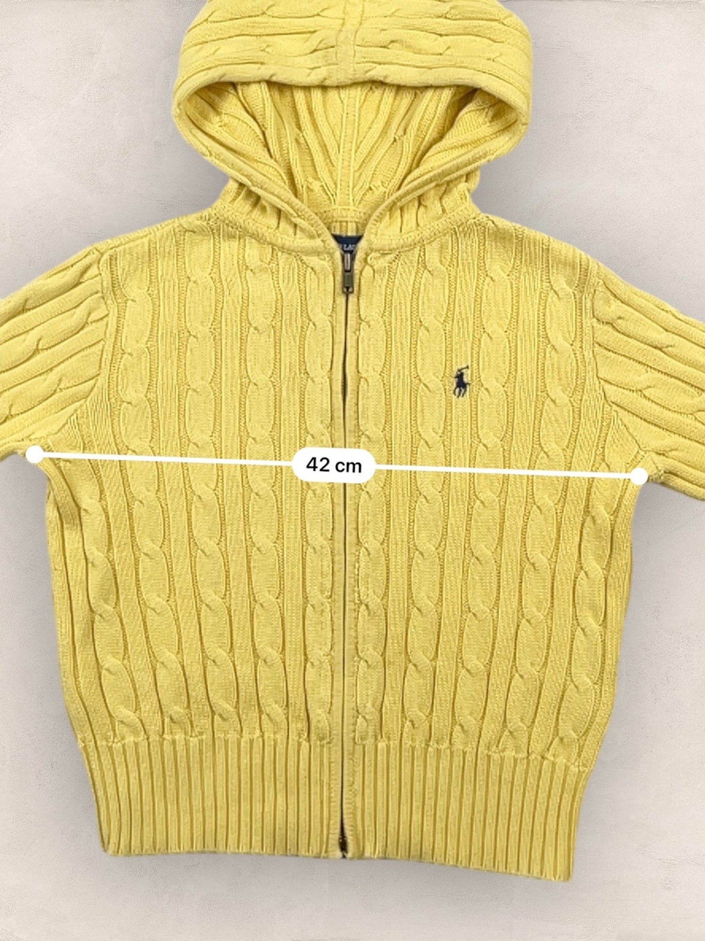 Gilet top CROP, Torsadé Ralph Lauren Femme #1967 - XS - Jaune - amifrip - Friperie en ligne et vêtements vintage