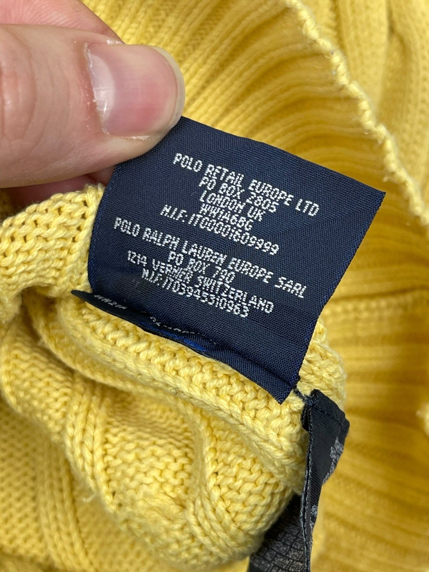 Gilet top CROP, Torsadé Ralph Lauren Femme #1967 - XS - Jaune - amifrip - Friperie en ligne et vêtements vintage