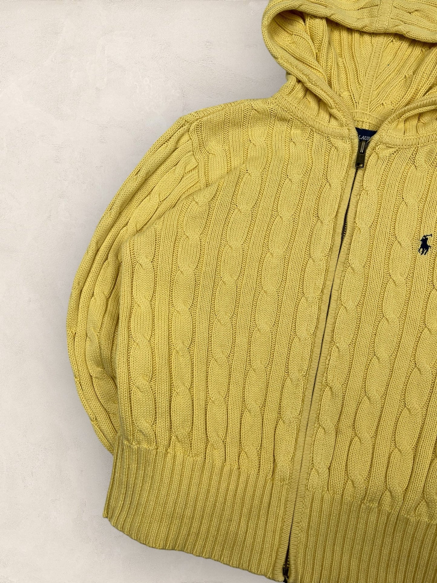 Gilet top CROP, Torsadé Ralph Lauren Femme #1967 - XS - Jaune - amifrip - Friperie en ligne et vêtements vintage