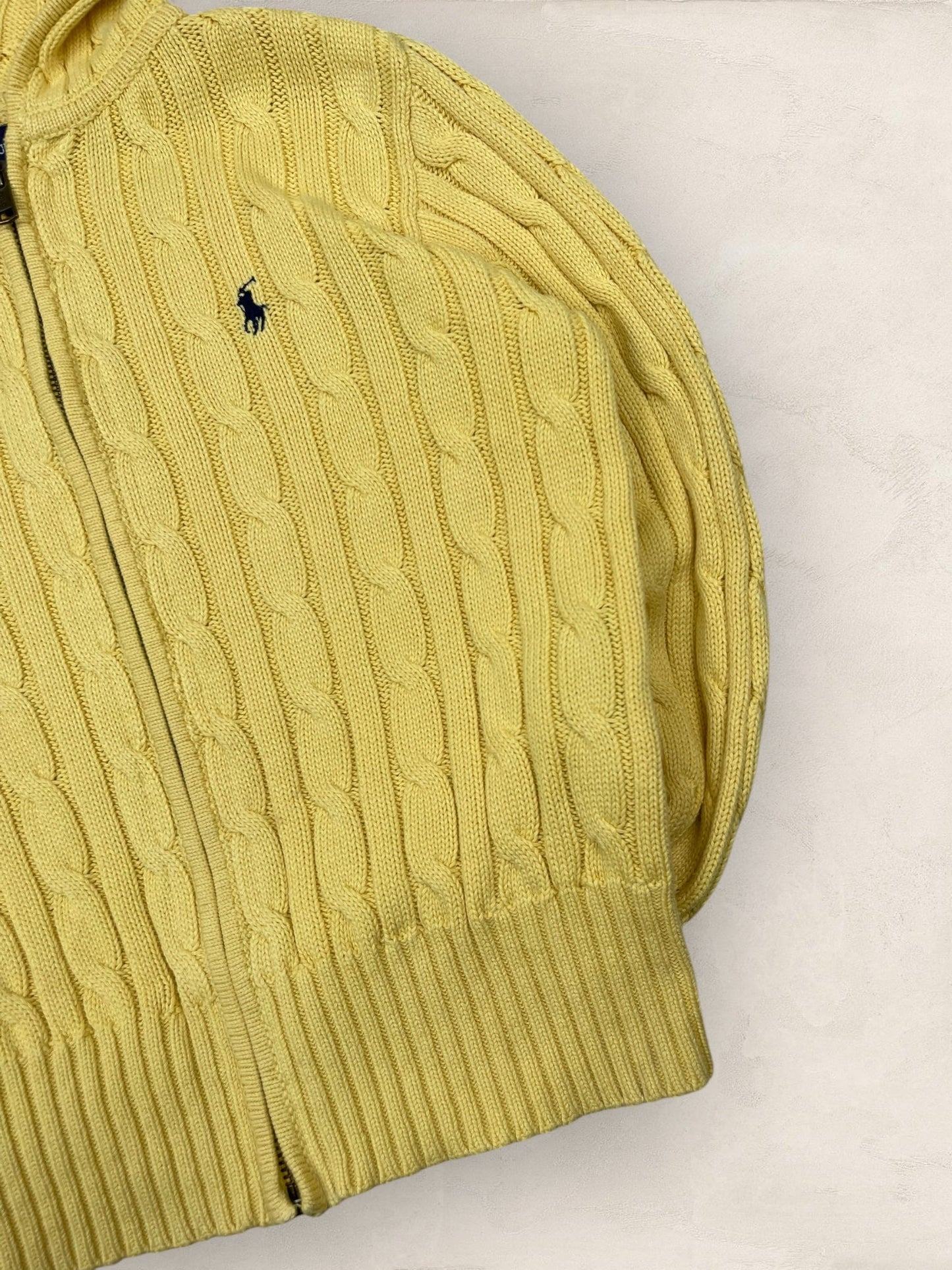 Gilet top CROP, Torsadé Ralph Lauren Femme #1967 - XS - Jaune - amifrip - Friperie en ligne et vêtements vintage