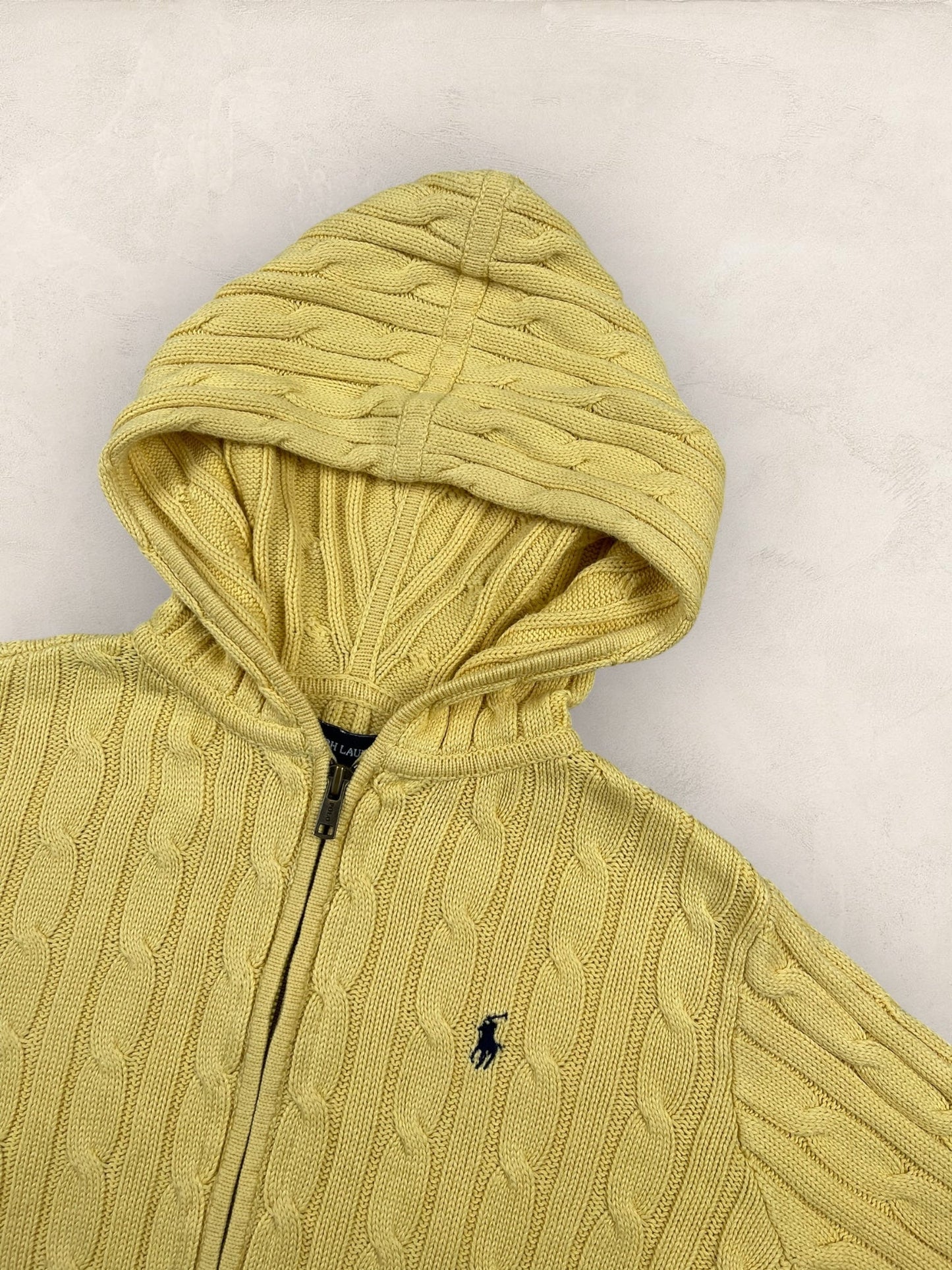 Gilet top CROP, Torsadé Ralph Lauren Femme #1967 - XS - Jaune - amifrip - Friperie en ligne et vêtements vintage