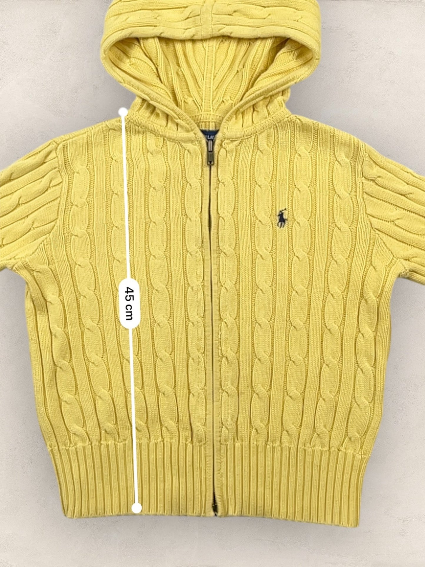 Gilet top CROP, Torsadé Ralph Lauren Femme #1967 - XS - Jaune - amifrip - Friperie en ligne et vêtements vintage