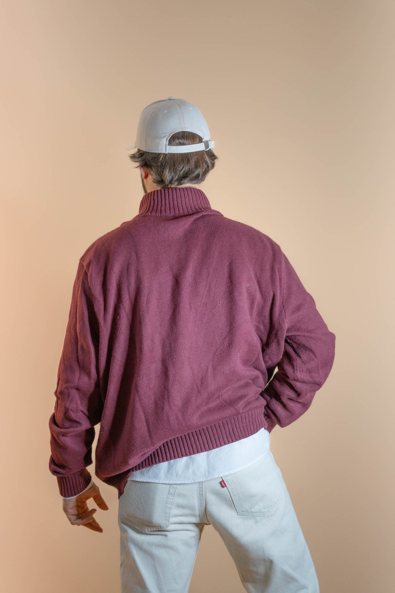 Half - Zip Ralph Lauren Homme 330 - BORDEAUX - 2XL - amifrip - Friperie en ligne et vêtements vintage