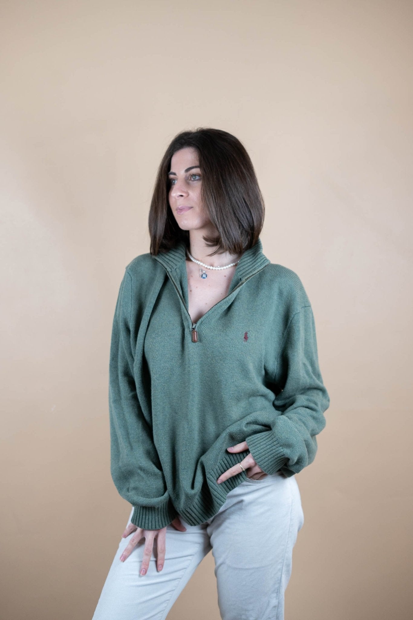 Half Zip Ralph Lauren ref: 1572 - VERT - XL - amifrip - Friperie en ligne et vêtements vintage