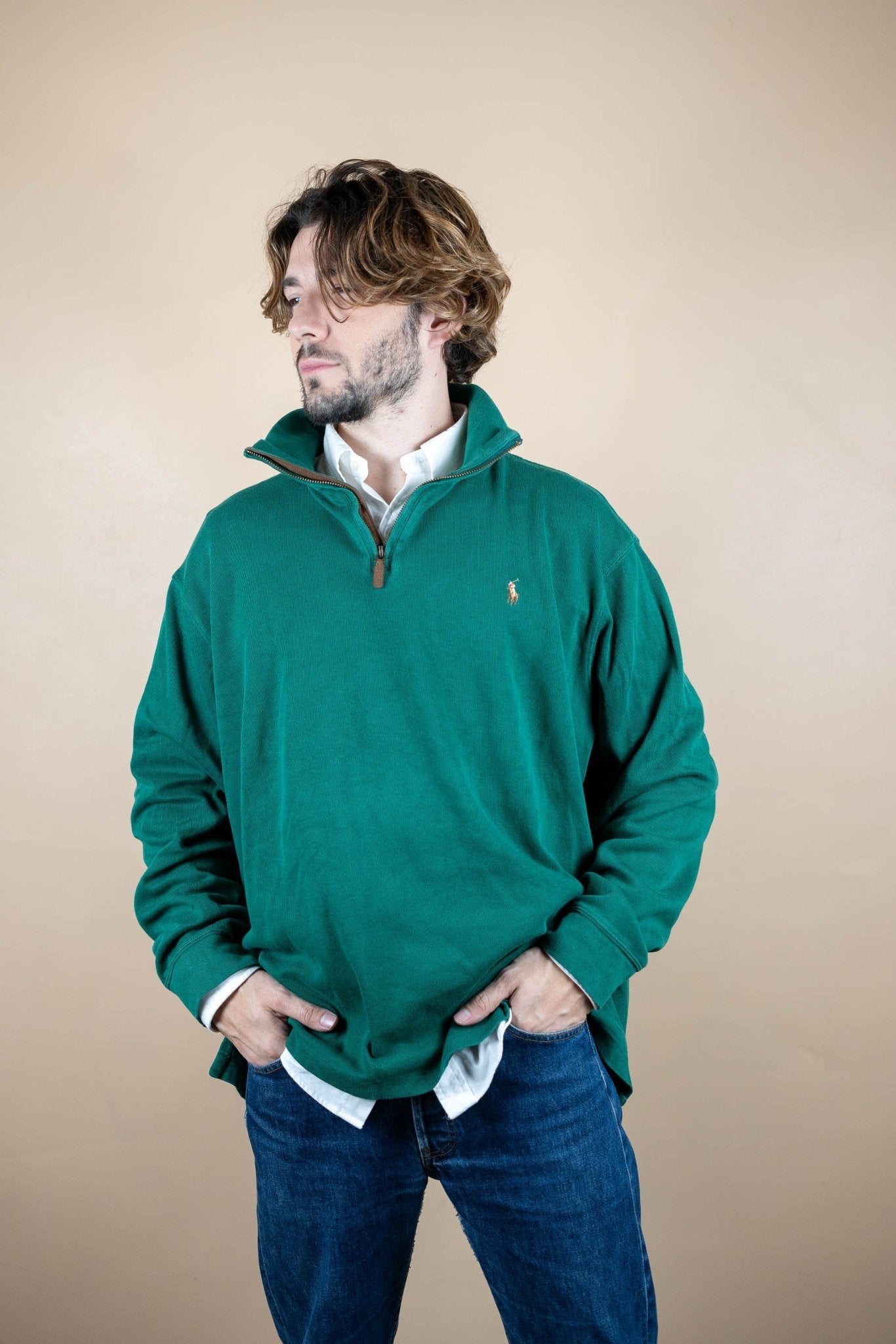 Half Zip Ralph Lauren ref: 1762 - VERT - 2XL - amifrip - Friperie en ligne et vêtements vintage