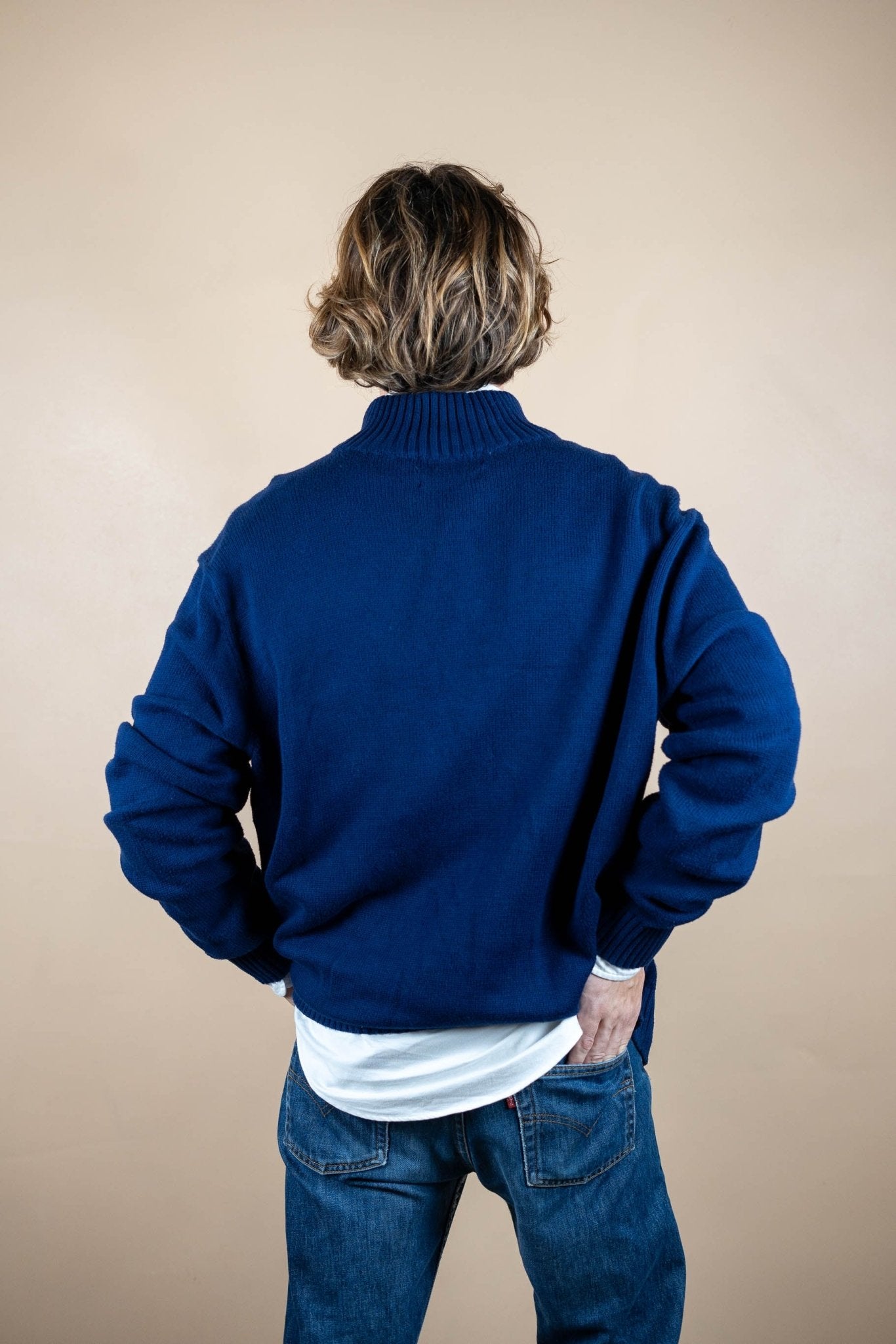 Half Zip Ralph Lauren ref: 1769 - BLEU MARINE - XL - amifrip - Friperie en ligne et vêtements vintage