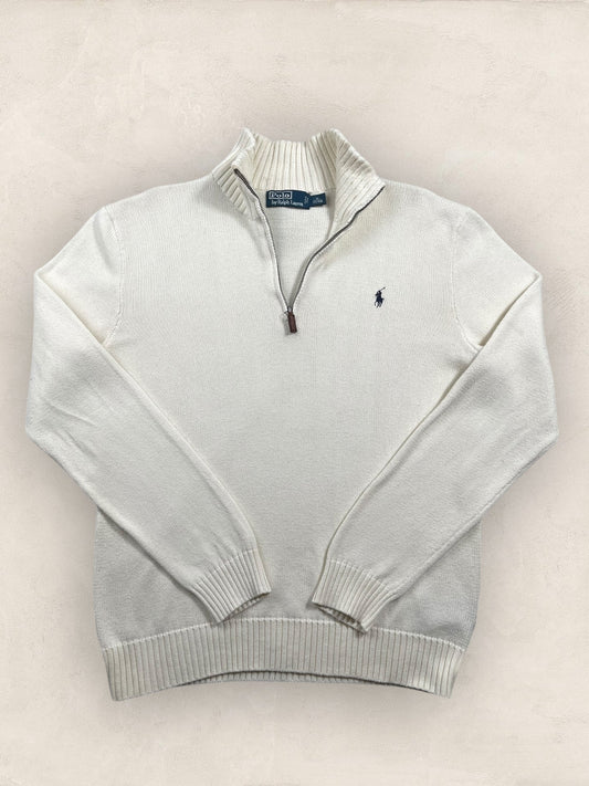 Half - zip Ralph Lauren Ref: 2608 - BLANC - M - amifrip - Friperie en ligne et vêtements vintage