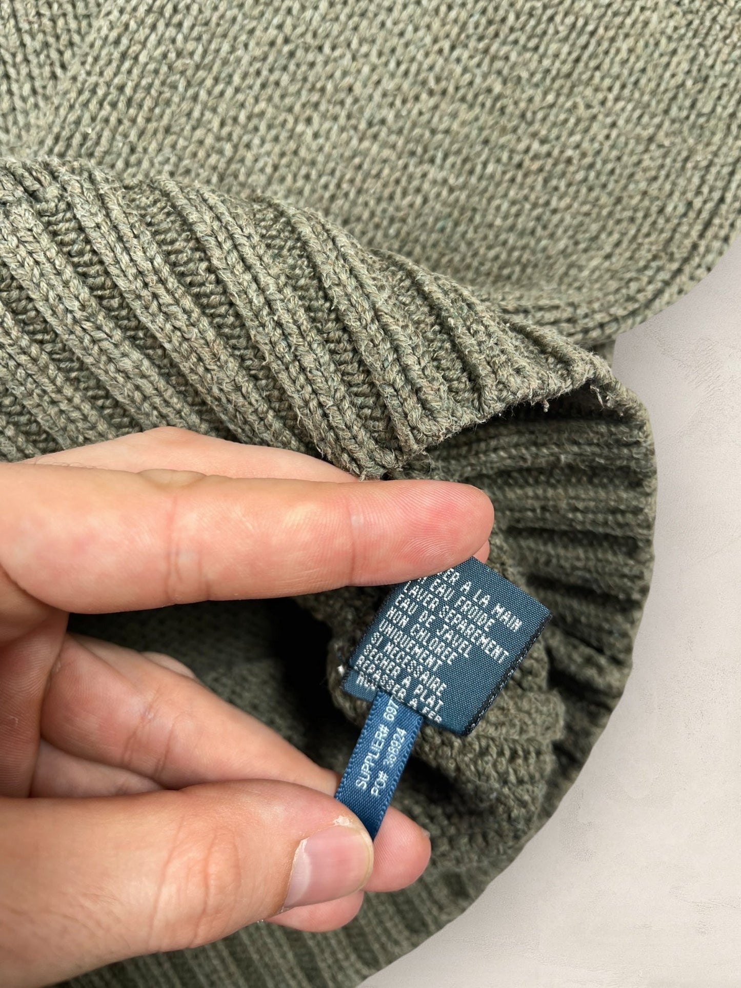 Half - zip Ralph Lauren Ref: 2610 - VERT KAKI - L - amifrip - Friperie en ligne et vêtements vintage