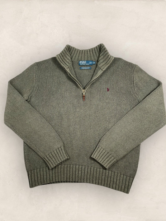 Half - zip Ralph Lauren Ref: 2610 - VERT KAKI - L - amifrip - Friperie en ligne et vêtements vintage