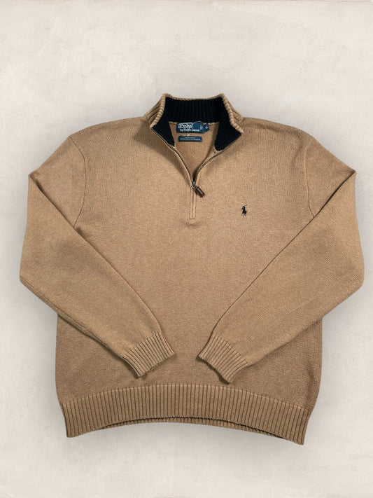 Half - zip Ralph Lauren Ref: 2612 - MARRON - XL - amifrip - Friperie en ligne et vêtements vintage