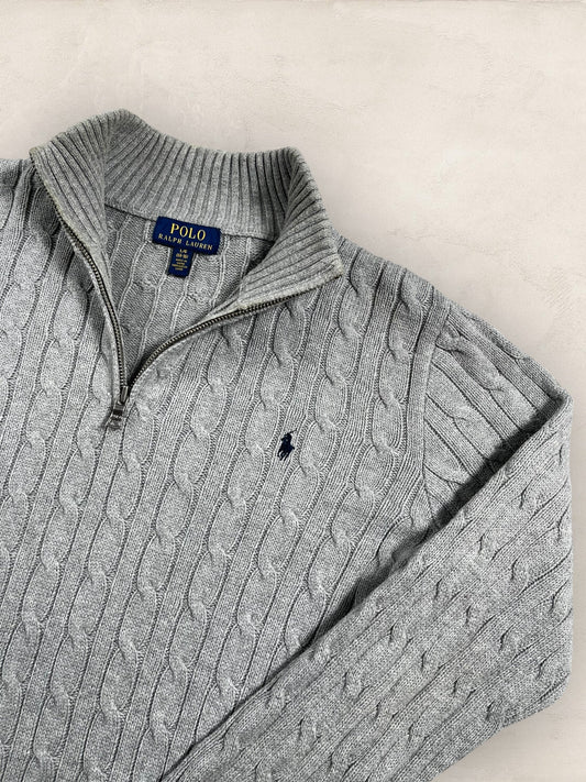 Half - zip Ralph Lauren Ref: 2614 - GRIS - S - amifrip - Friperie en ligne et vêtements vintage
