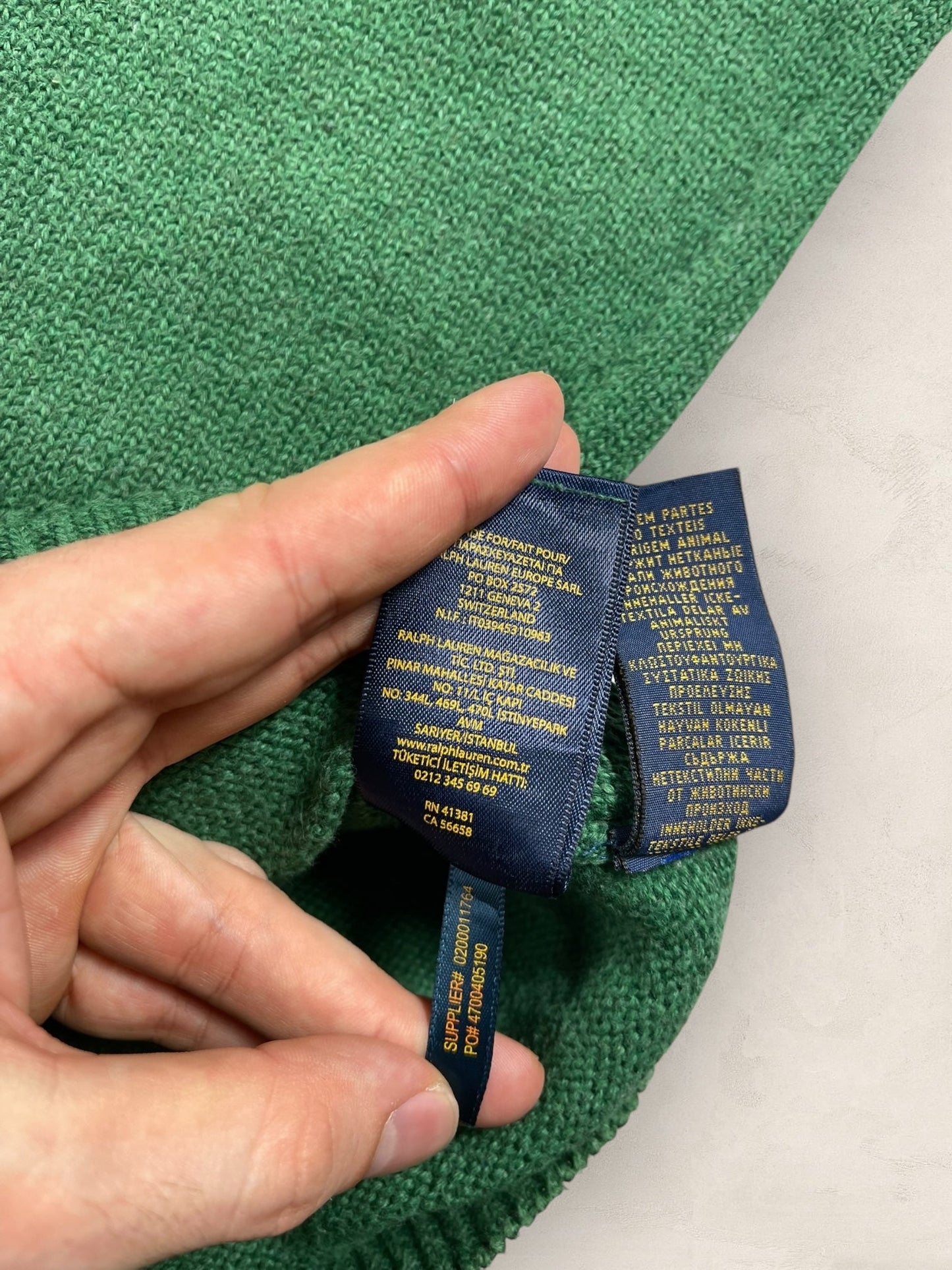 Half - zip Ralph Lauren Ref: 2617 - VERT - M - amifrip - Friperie en ligne et vêtements vintage