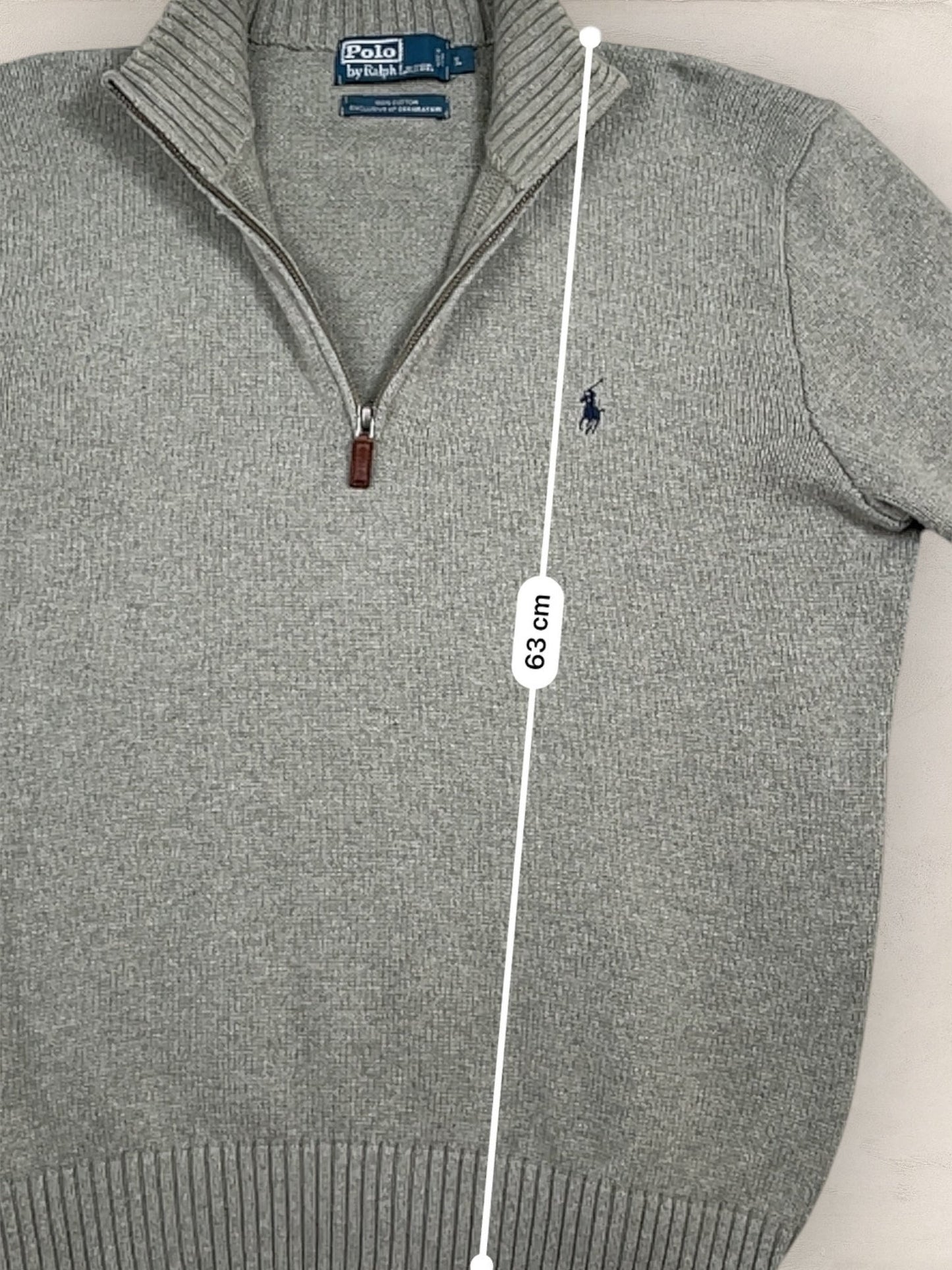 Half - zip Ralph Lauren Ref: 2623 - GRIS - L - amifrip - Friperie en ligne et vêtements vintage