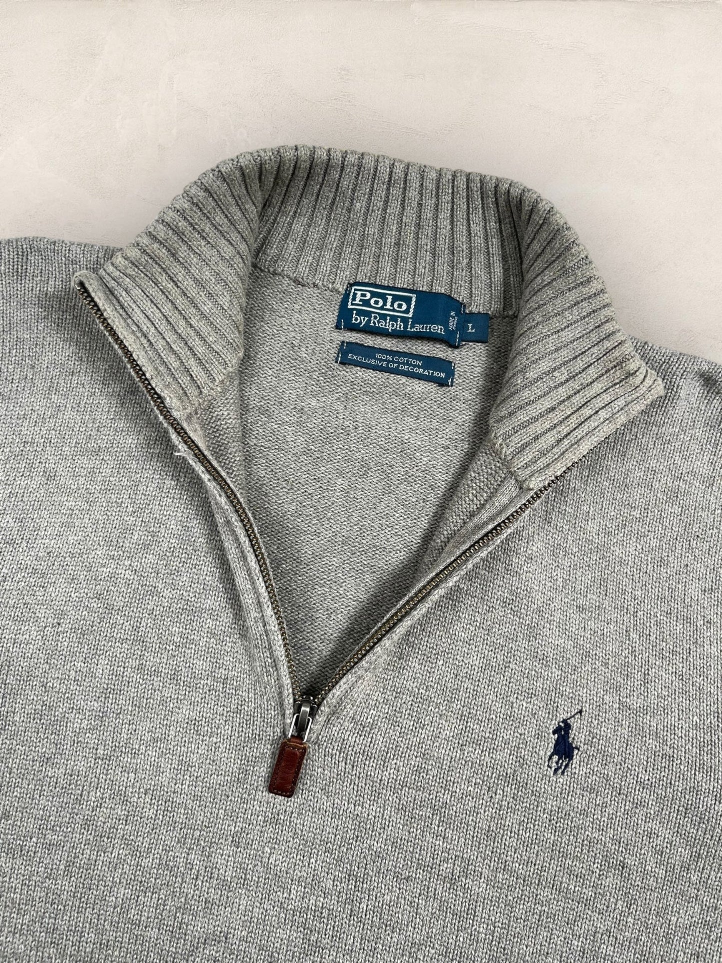Half - zip Ralph Lauren Ref: 2623 - GRIS - L - amifrip - Friperie en ligne et vêtements vintage