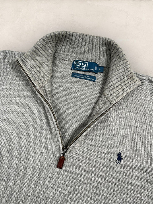 Half - zip Ralph Lauren Ref: 2623 - GRIS - L - amifrip - Friperie en ligne et vêtements vintage
