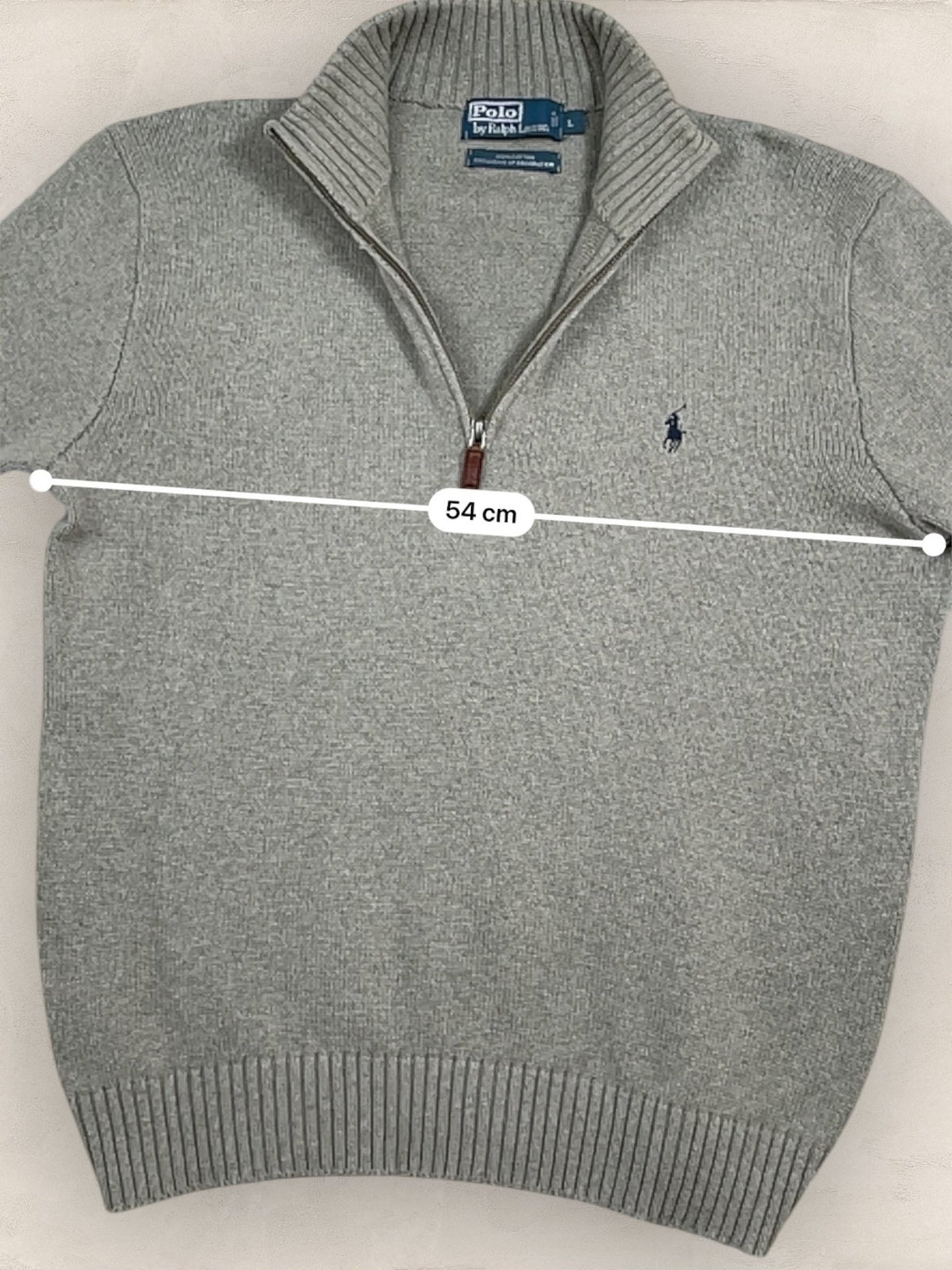 Half - zip Ralph Lauren Ref: 2623 - GRIS - L - amifrip - Friperie en ligne et vêtements vintage