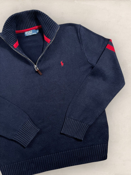 Half - zip Ralph Lauren Ref: 2624 - BLEU MARINE - M - amifrip - Friperie en ligne et vêtements vintage