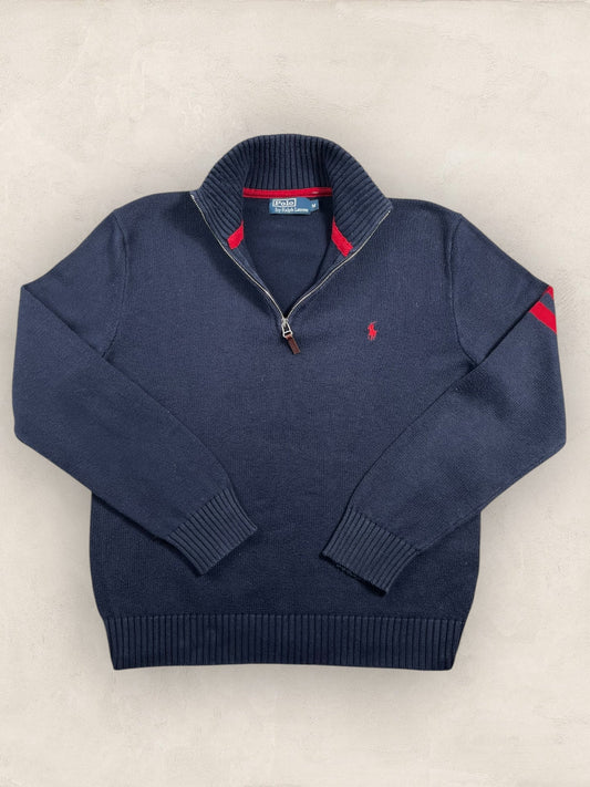 Half - zip Ralph Lauren Ref: 2624 - BLEU MARINE - M - amifrip - Friperie en ligne et vêtements vintage