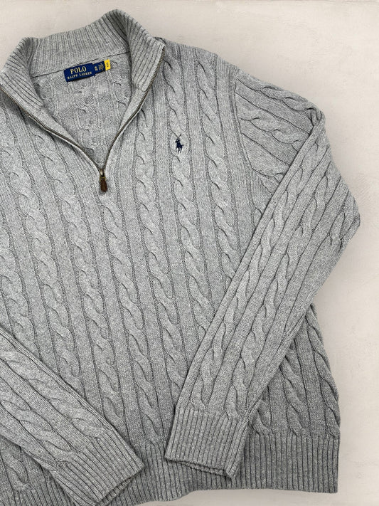 Half - zip Ralph Lauren Ref: 2632 - GRIS - XL - amifrip - Friperie en ligne et vêtements vintage
