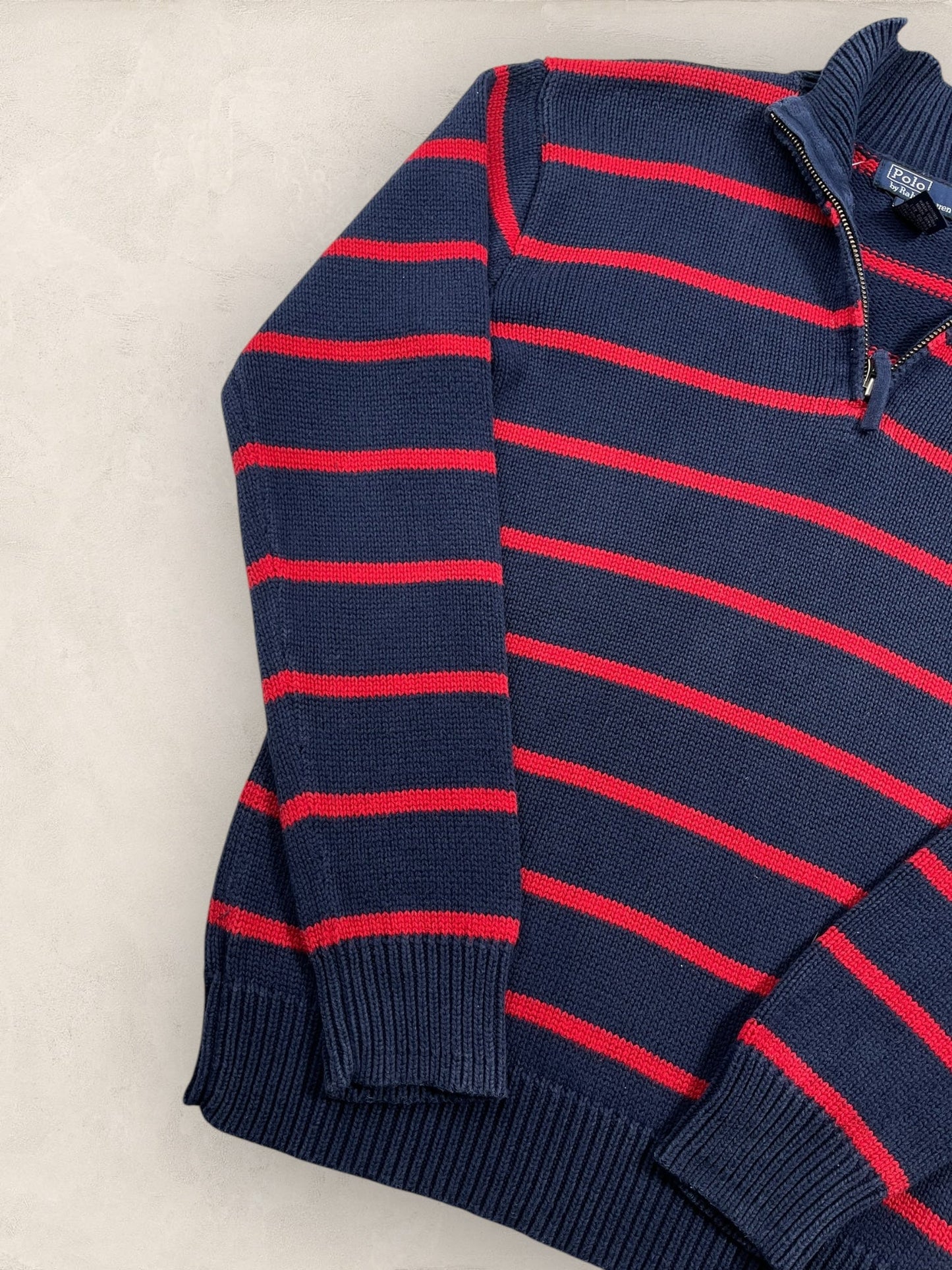 Half - zip Ralph Lauren Ref: 2635 - BLEU MARINE - S - amifrip - Friperie en ligne et vêtements vintage