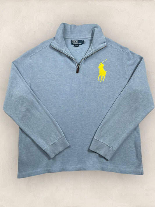 Half - zip Ralph Lauren Ref: 2638 - BLEU - L - amifrip - Friperie en ligne et vêtements vintage