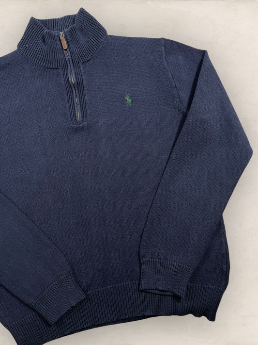 Half - zip Ralph Lauren Ref: 2639 - BLEU MARINE - L - amifrip - Friperie en ligne et vêtements vintage