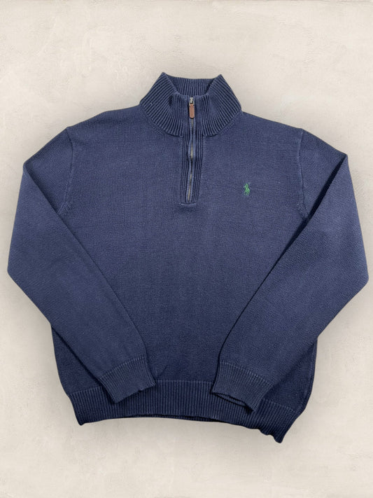 Half - zip Ralph Lauren Ref: 2639 - BLEU MARINE - L - amifrip - Friperie en ligne et vêtements vintage