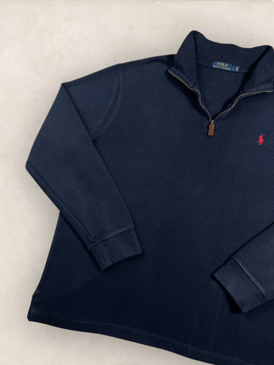 Half - zip Ralph Lauren Ref: 2643 - BLEU MARINE - L - amifrip - Friperie en ligne et vêtements vintage