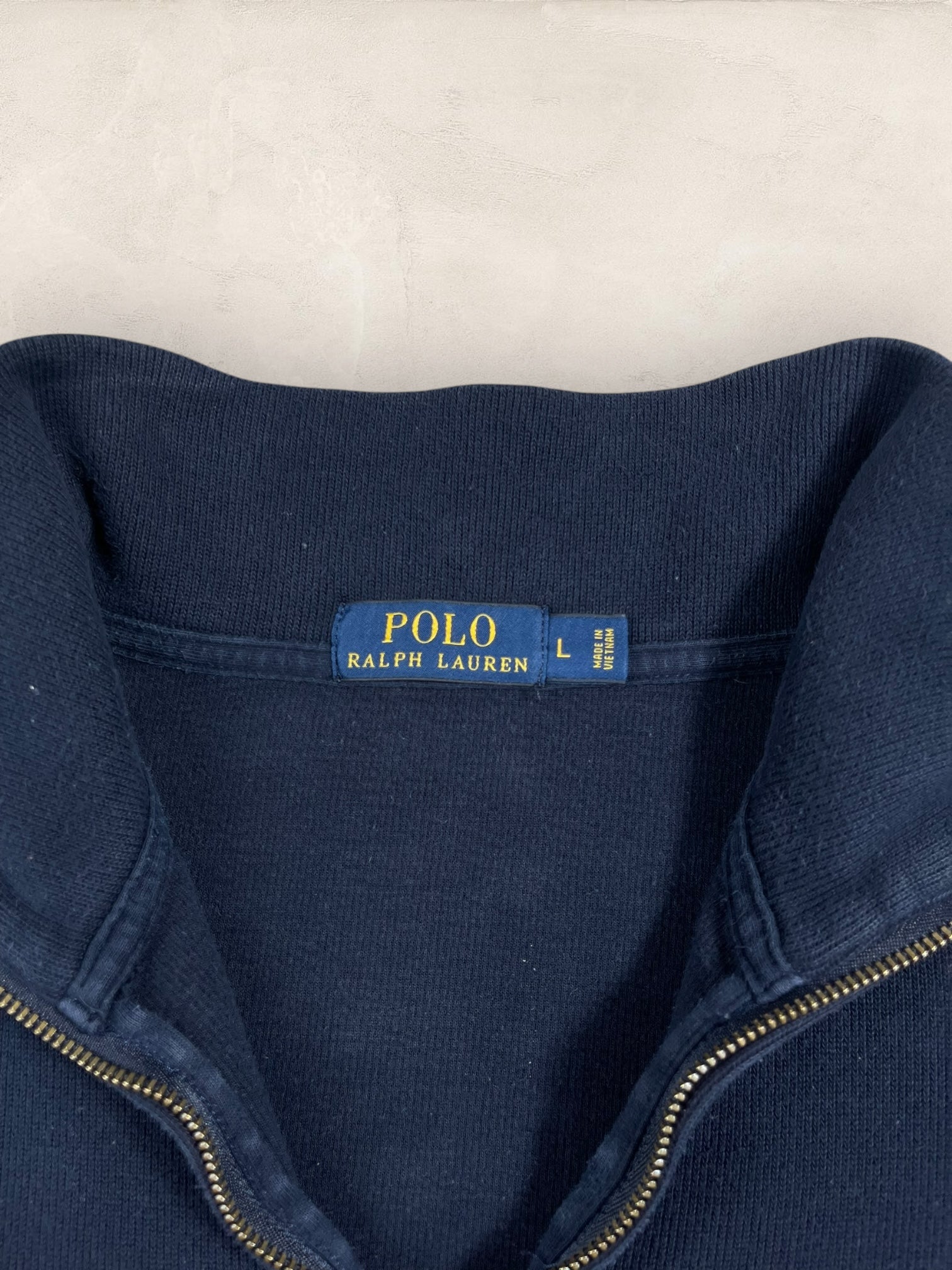 Half - zip Ralph Lauren Ref: 2643 - BLEU MARINE - L - amifrip - Friperie en ligne et vêtements vintage