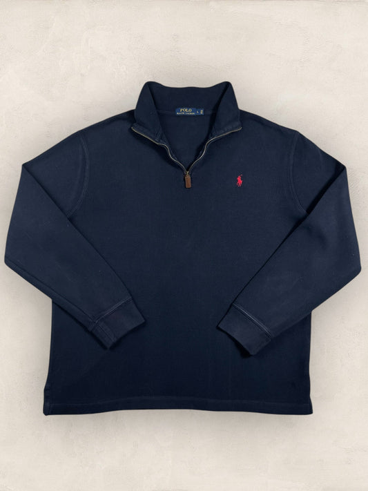 Half - zip Ralph Lauren Ref: 2643 - BLEU MARINE - L - amifrip - Friperie en ligne et vêtements vintage