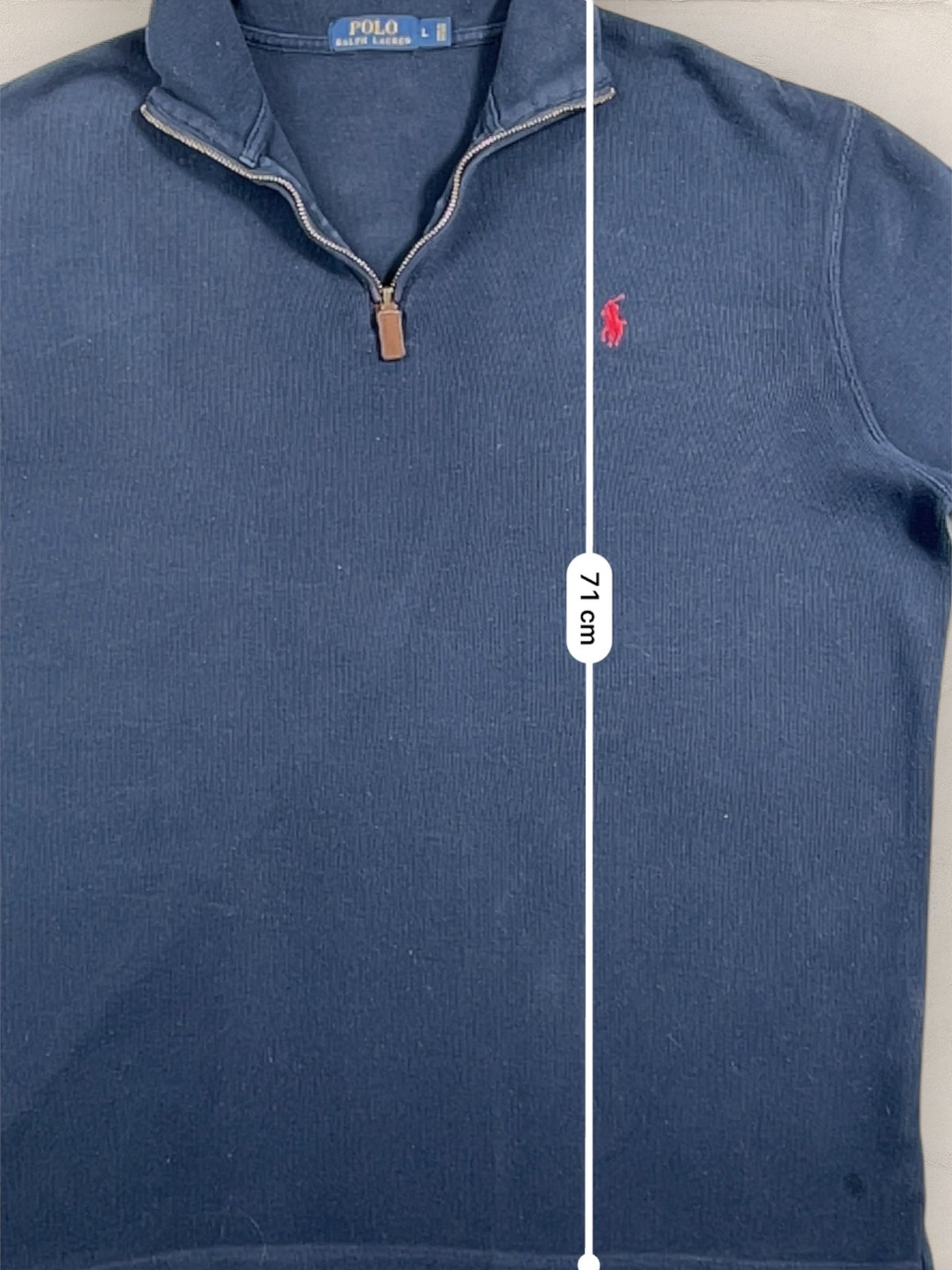 Half - zip Ralph Lauren Ref: 2643 - BLEU MARINE - L - amifrip - Friperie en ligne et vêtements vintage