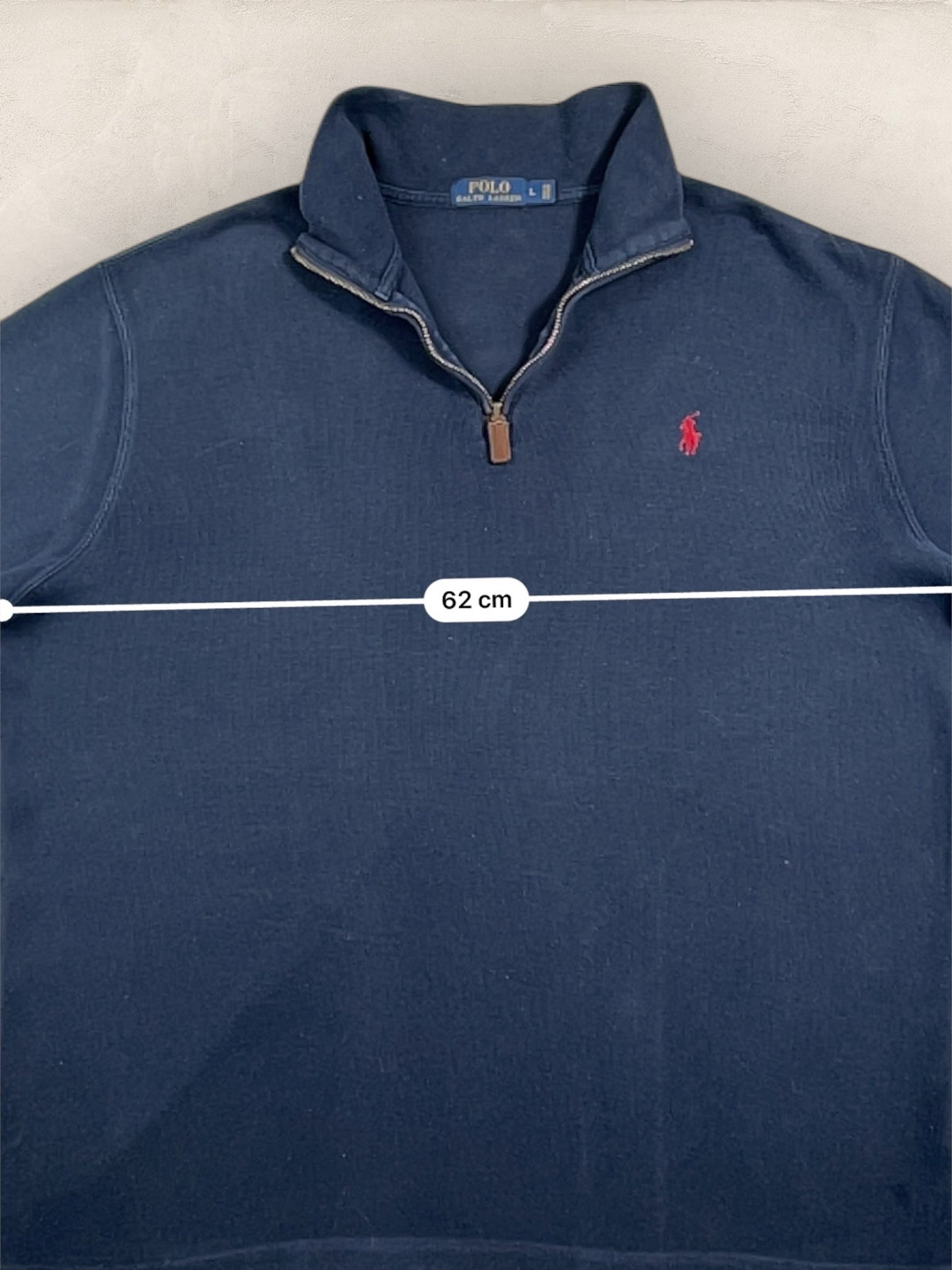 Half - zip Ralph Lauren Ref: 2643 - BLEU MARINE - L - amifrip - Friperie en ligne et vêtements vintage