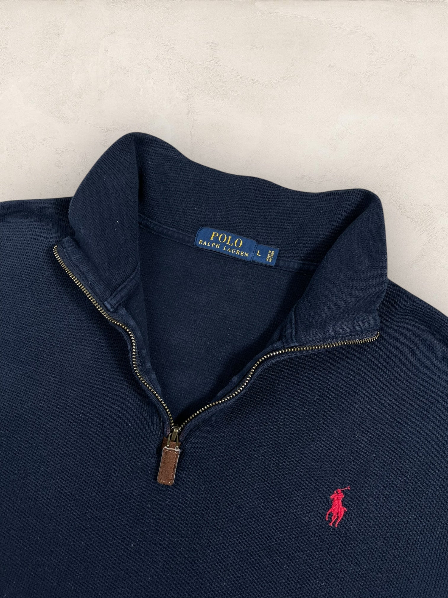 Half - zip Ralph Lauren Ref: 2643 - BLEU MARINE - L - amifrip - Friperie en ligne et vêtements vintage